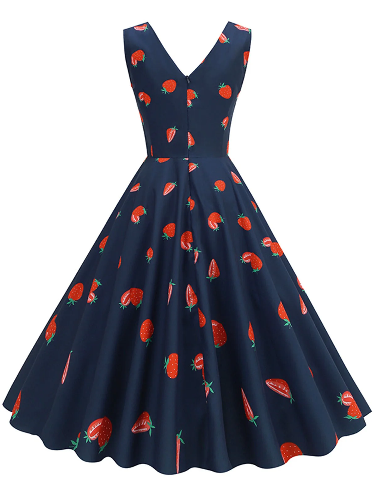Robe sans manches à imprimé marguerites et fraises des années 1950 - Image 2