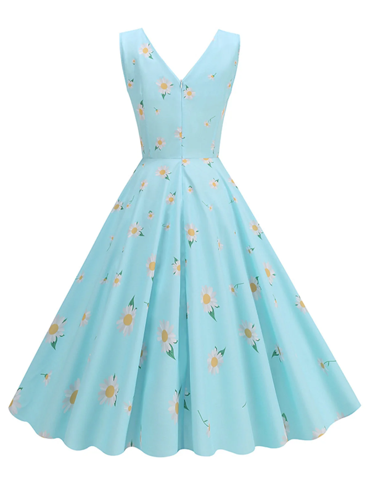 Robe sans manches à imprimé marguerites et fraises des années 1950 - Image 5