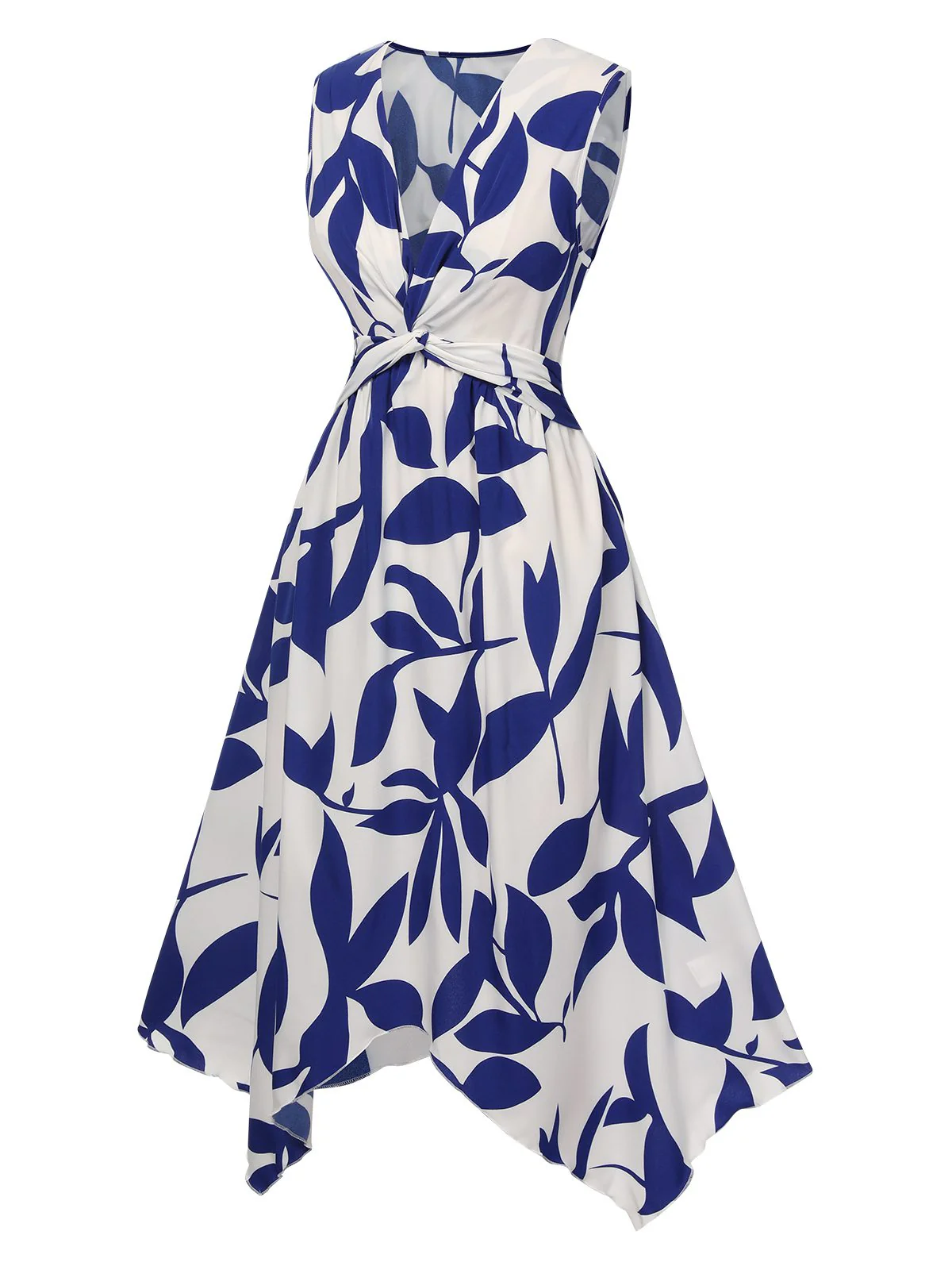 Robe sans manches à ourlet irrégulier torsadé des années 1940 - Image 4