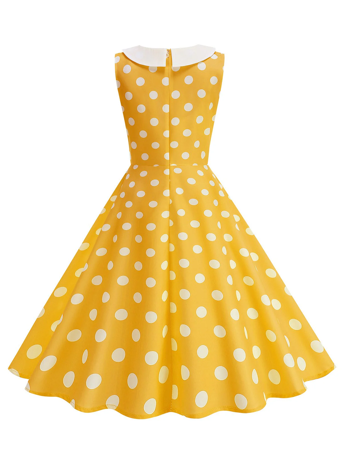 Robe sans manches à pois et col Claudine années 1950 - Image 12