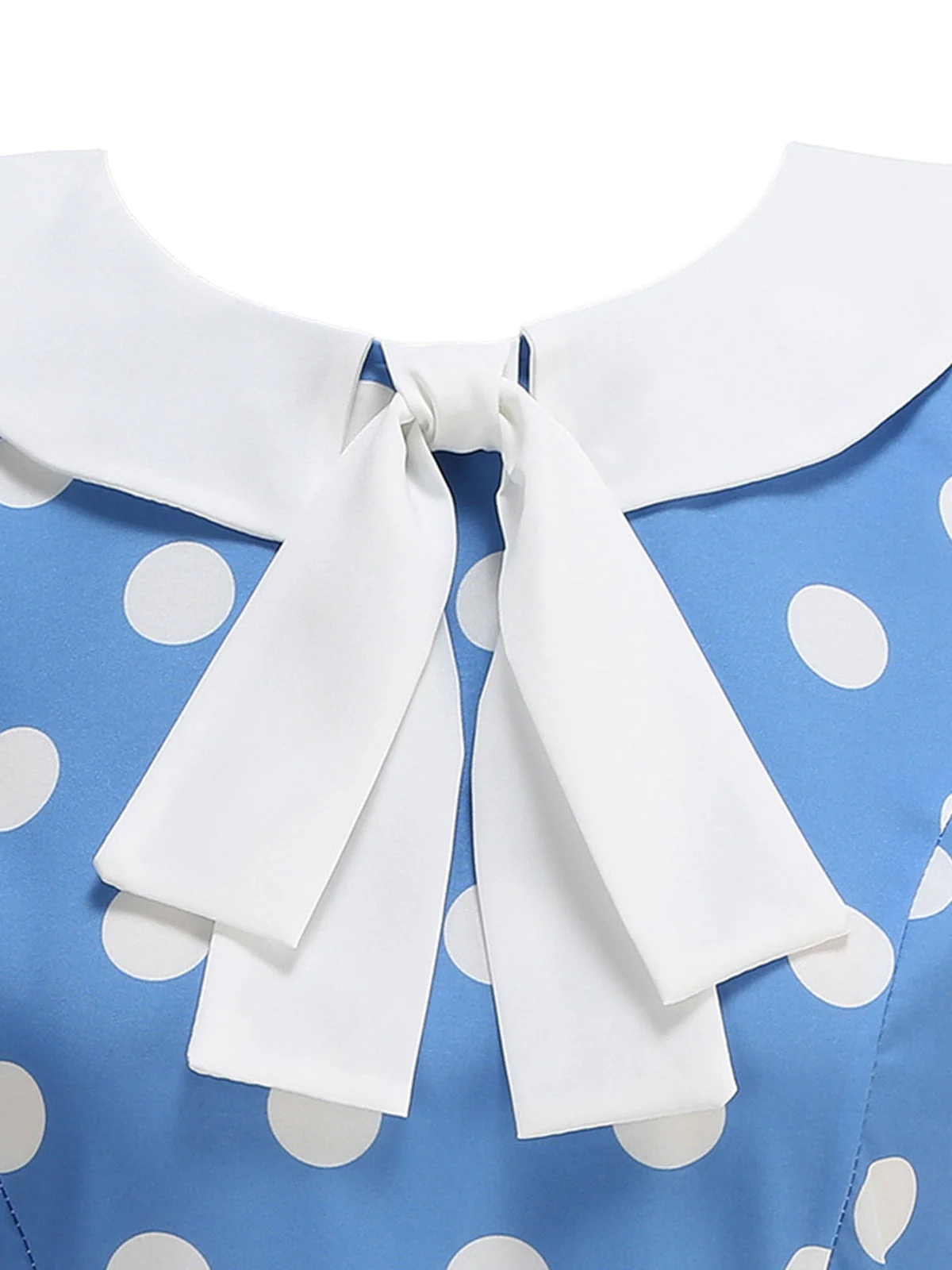 Robe sans manches à pois et col Claudine années 1950 - Image 3
