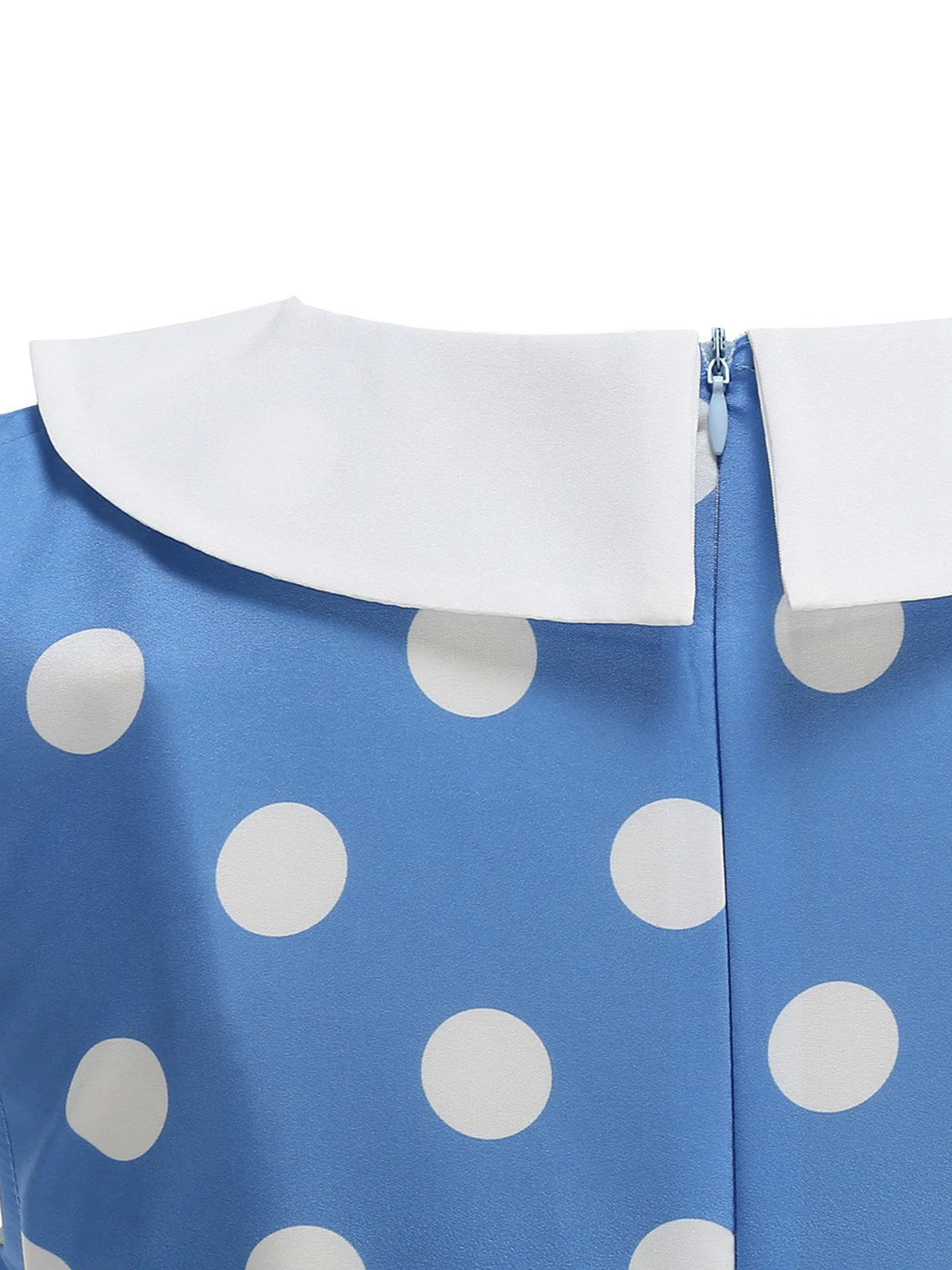 Robe sans manches à pois et col Claudine années 1950 - Image 4