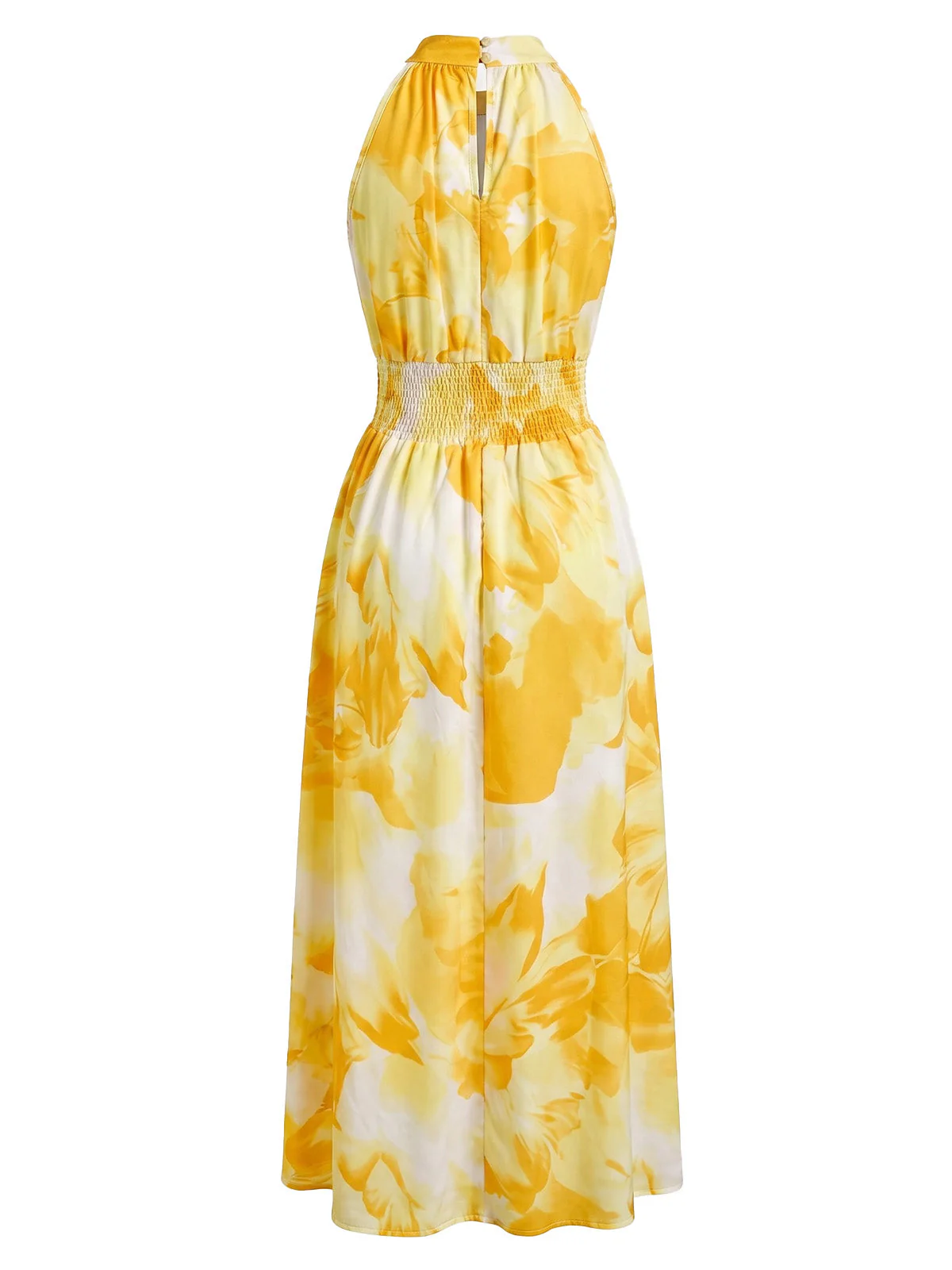 Robe sans manches motif floral et effet tie-dye années 1940 - Image 3