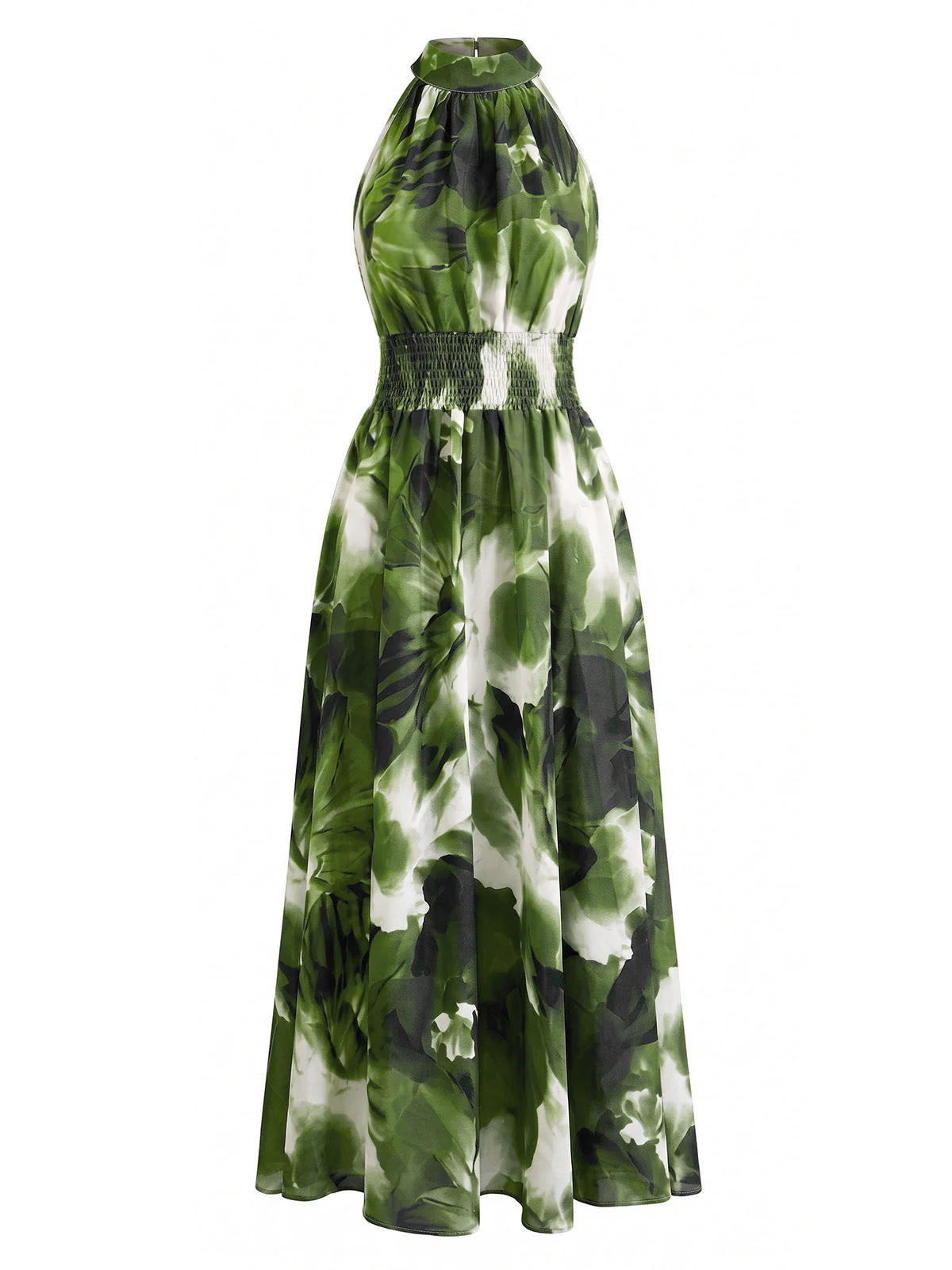 Robe sans manches motif floral et effet tie-dye années 1940 - Image 6