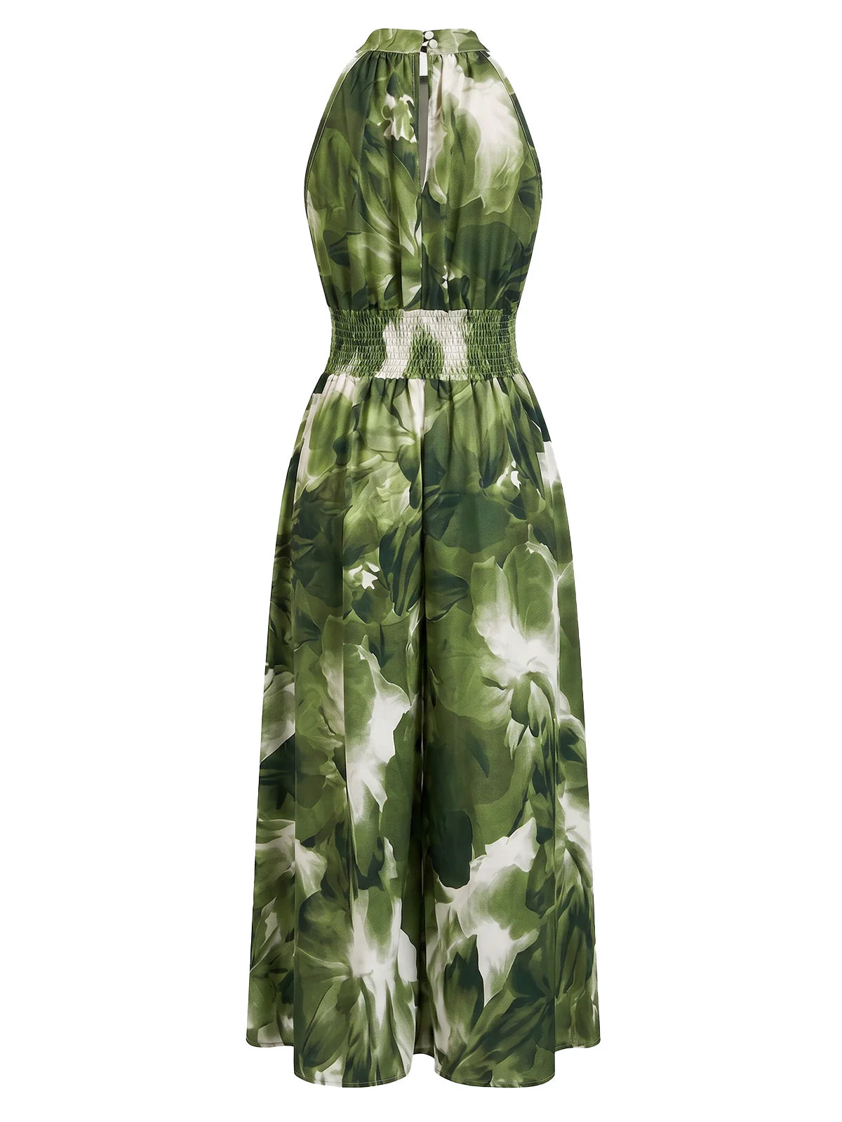 Robe sans manches motif floral et effet tie-dye années 1940 - Image 7