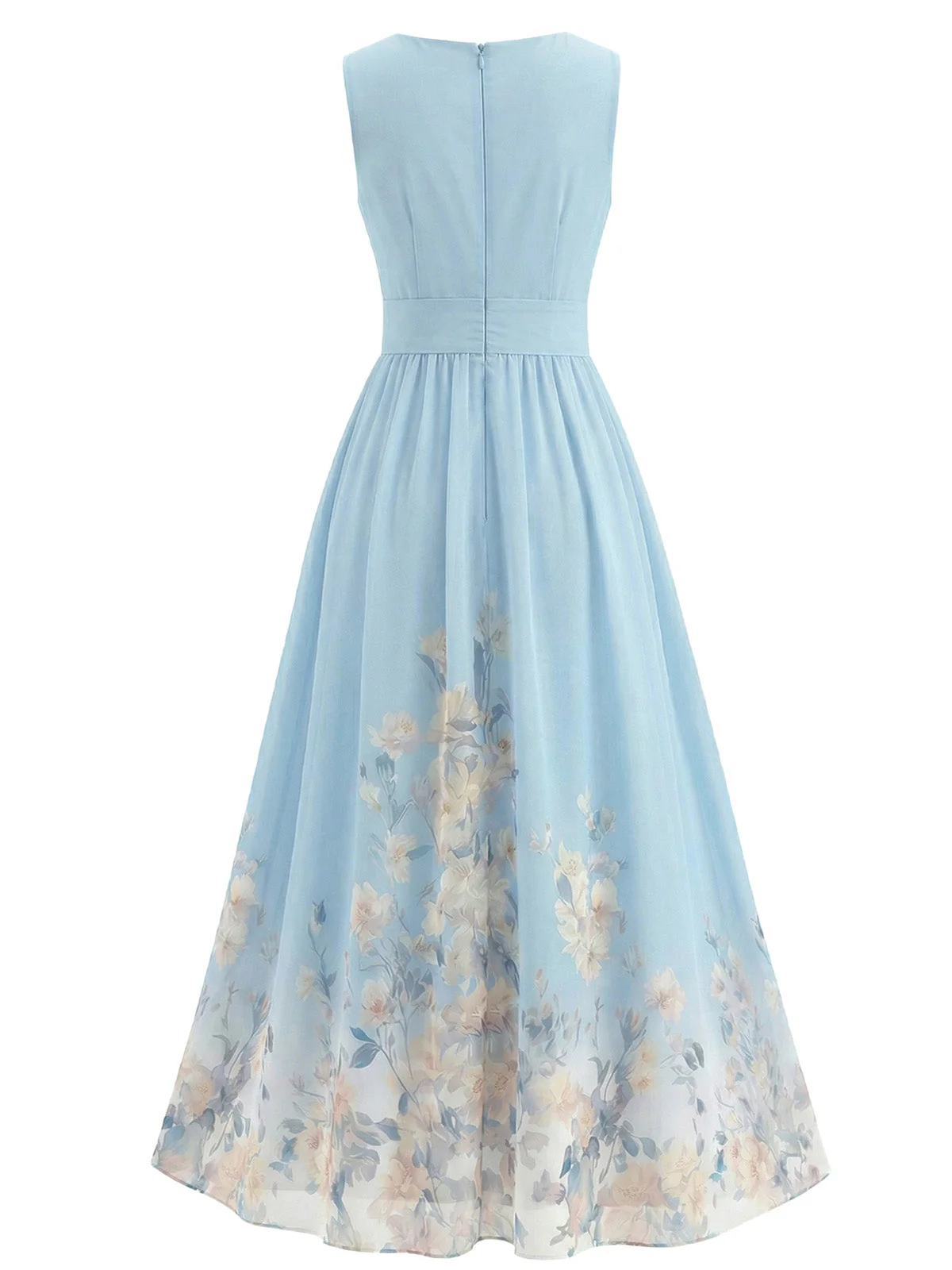 [Prévente] Robe sans manches col en V et motif floral années 1940 - Image 2