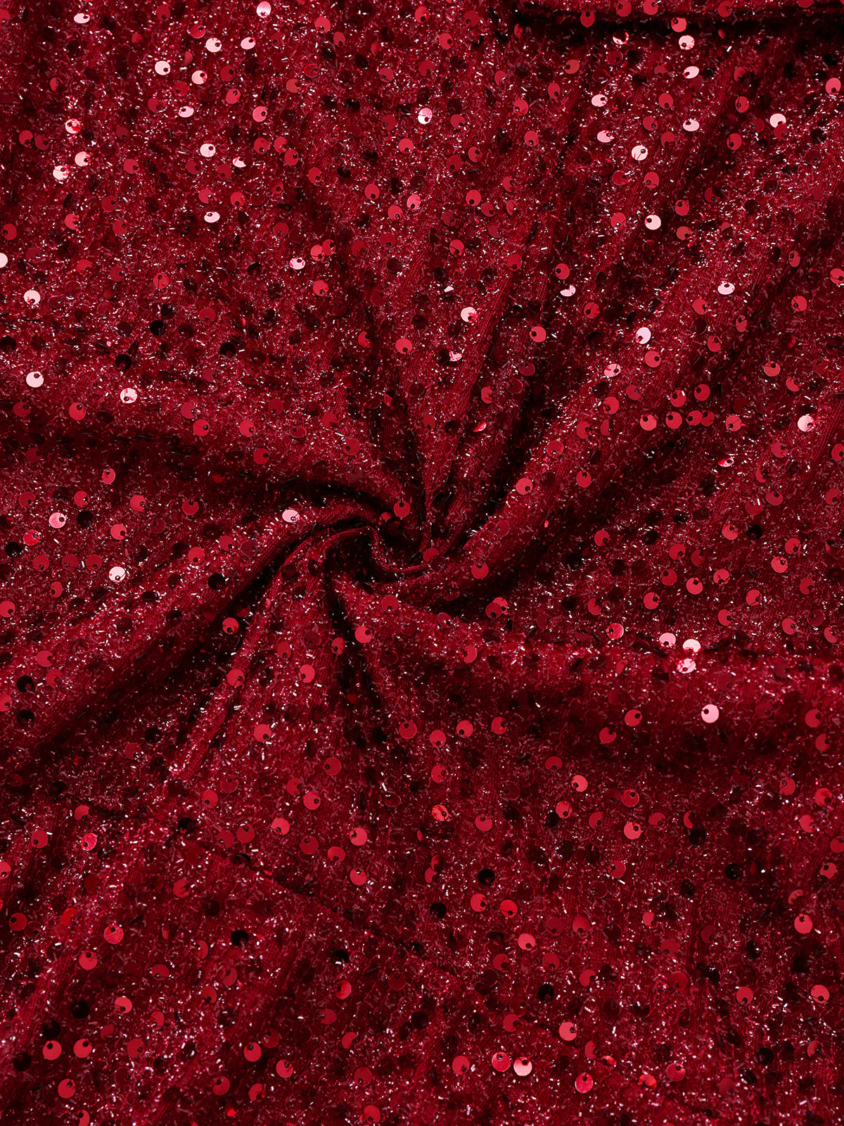 Robe sirène longue à paillettes et nœud rouge vin années 30 - Image 6