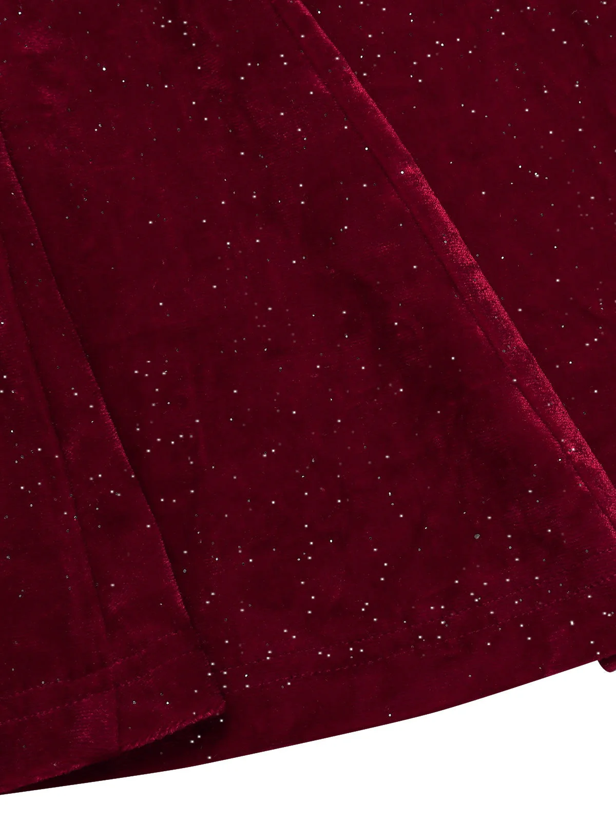 Robe sirène rouge foncé à col bénitier pailleté des années 1930 - Image 10