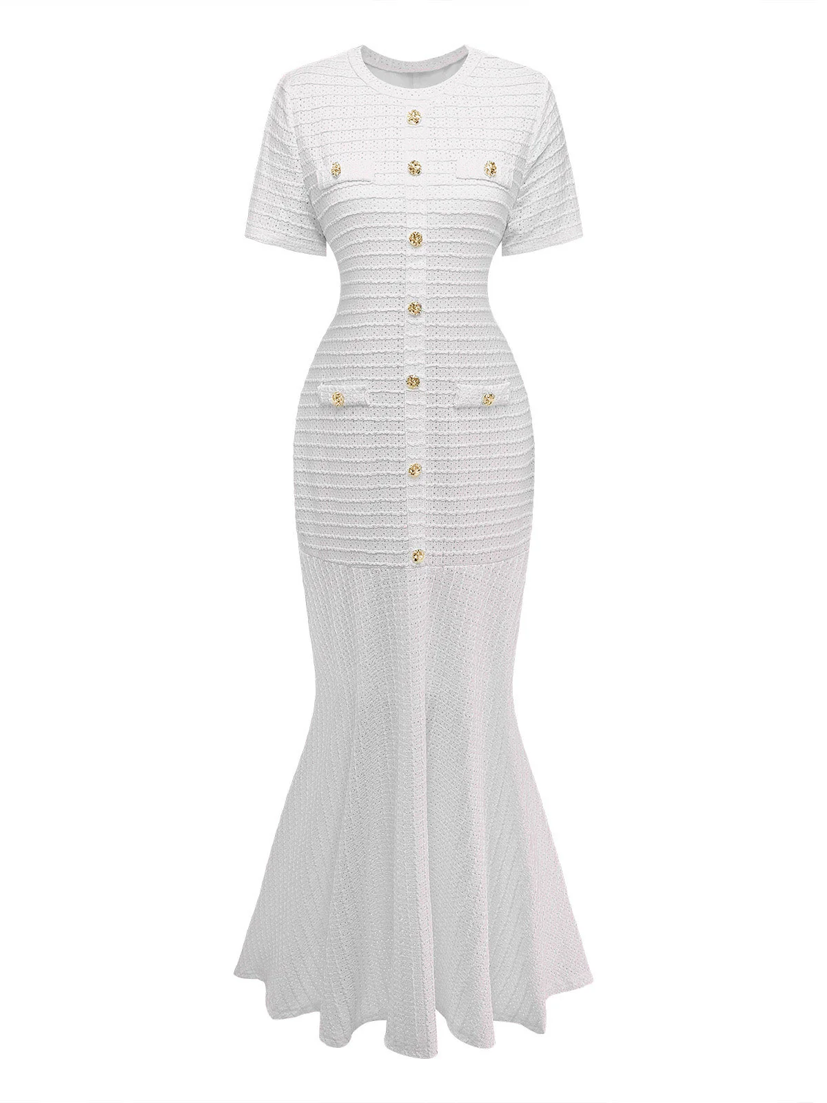 Robe sirène à carreaux ajourée des années 1930 - Image 8