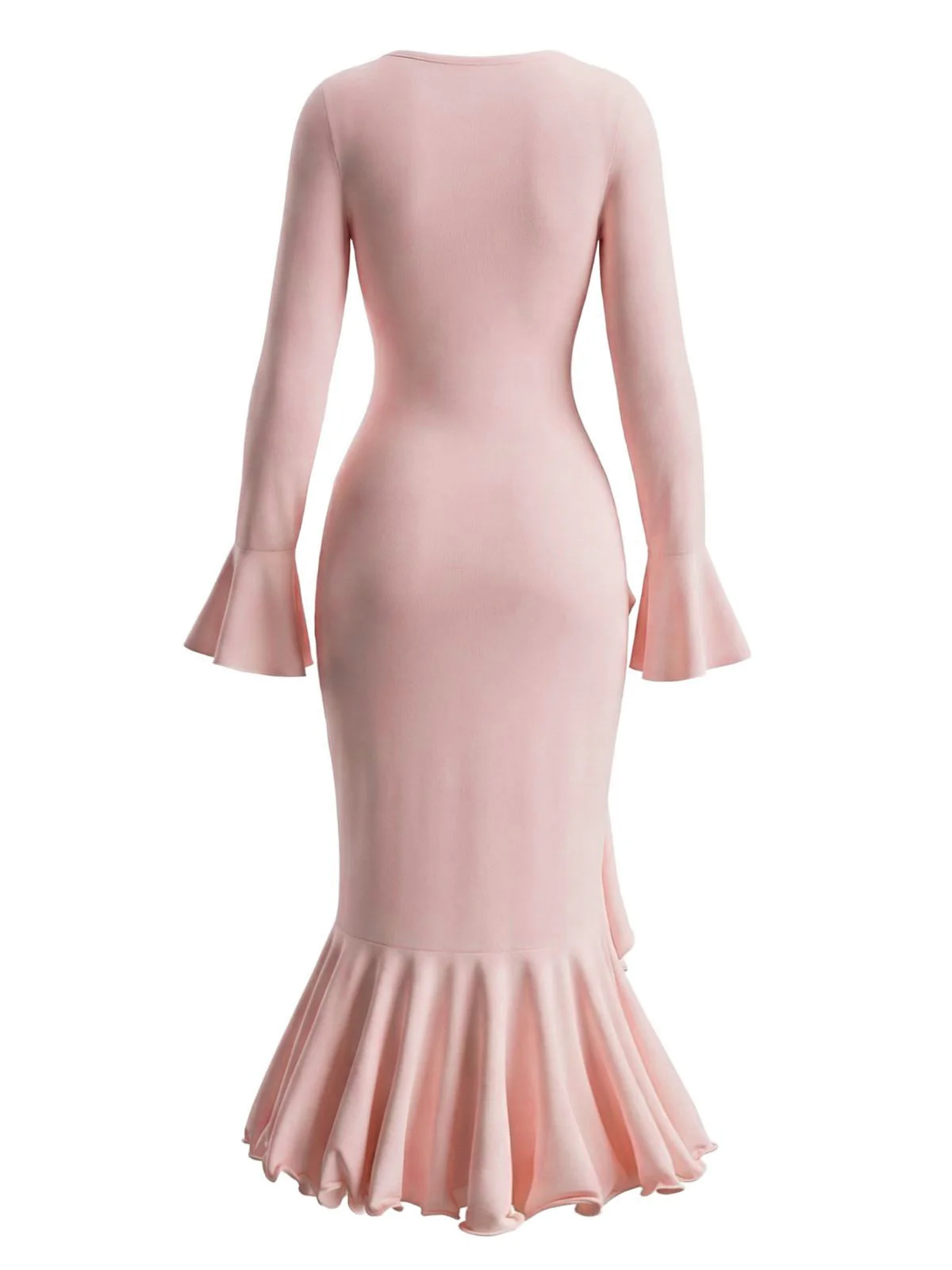 Robe sirène à volants boutons et fente latérale des années 1930 - Image 4