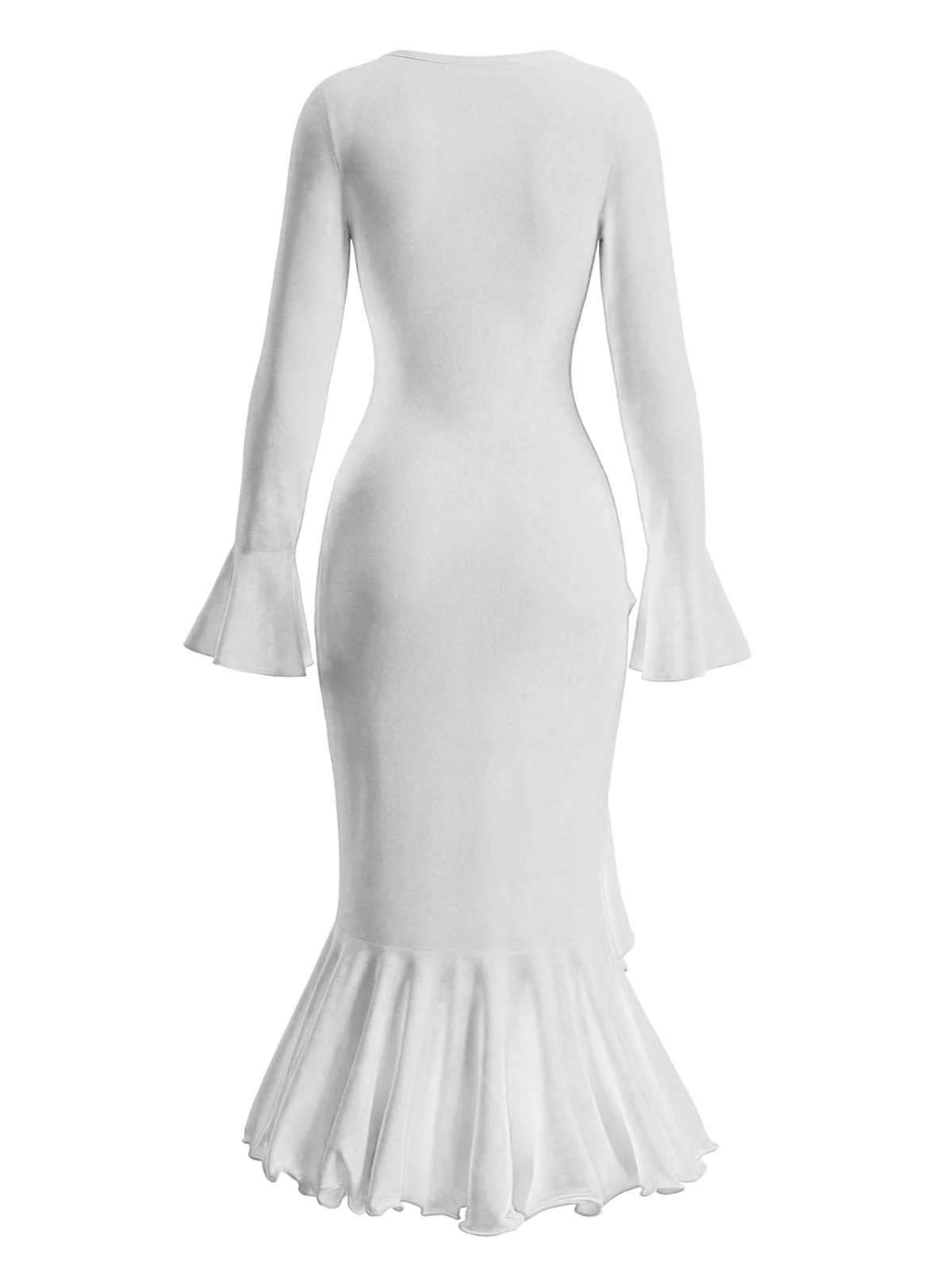 Robe sirène à volants boutons et fente latérale des années 1930 - Image 6