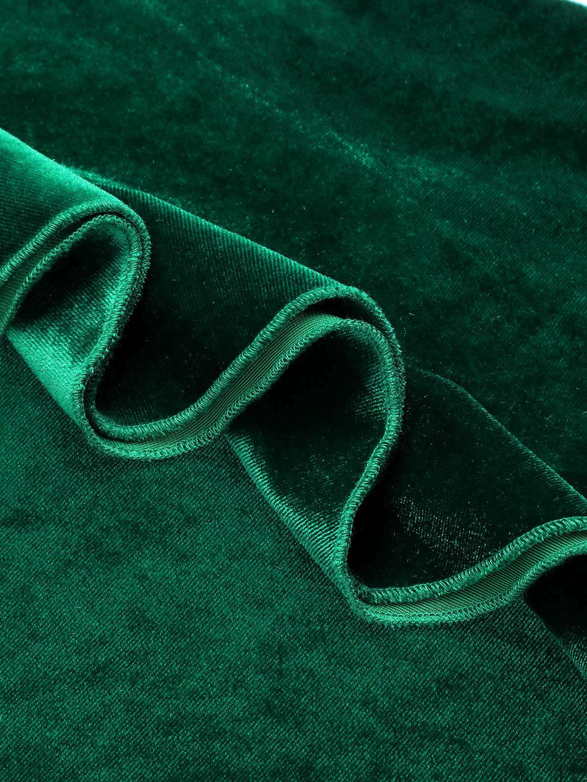 Robe sirène à volants et épaules dénudées en velours vert des années 1930 - Image 5