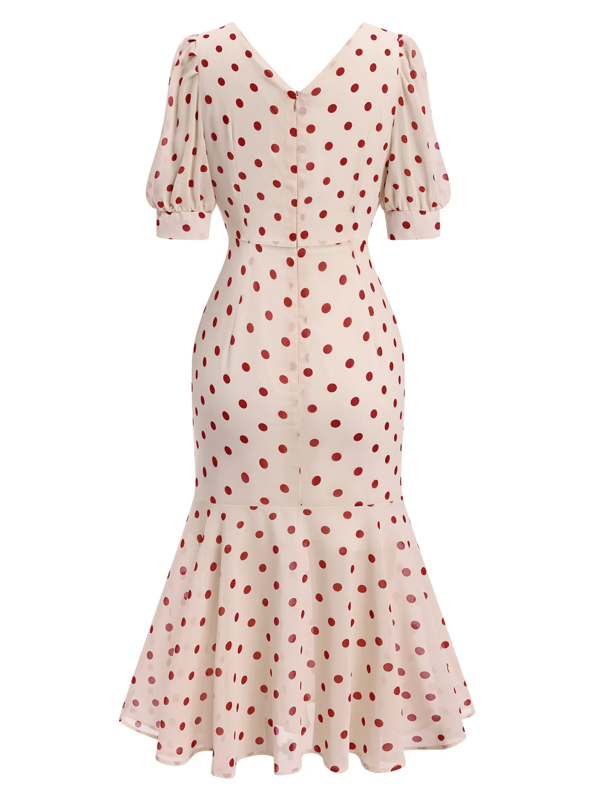 Robe sirène noire en mousseline à pois des années 1930 - Image 10