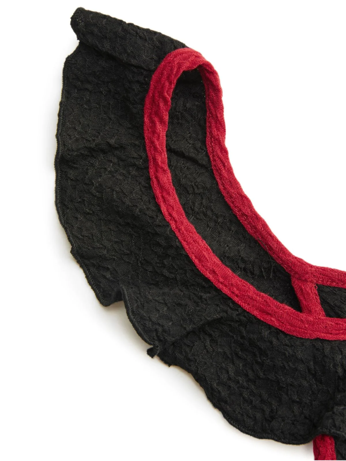 Robe sirène noire en tricot à volants et col en V des années 1930 - Image 3
