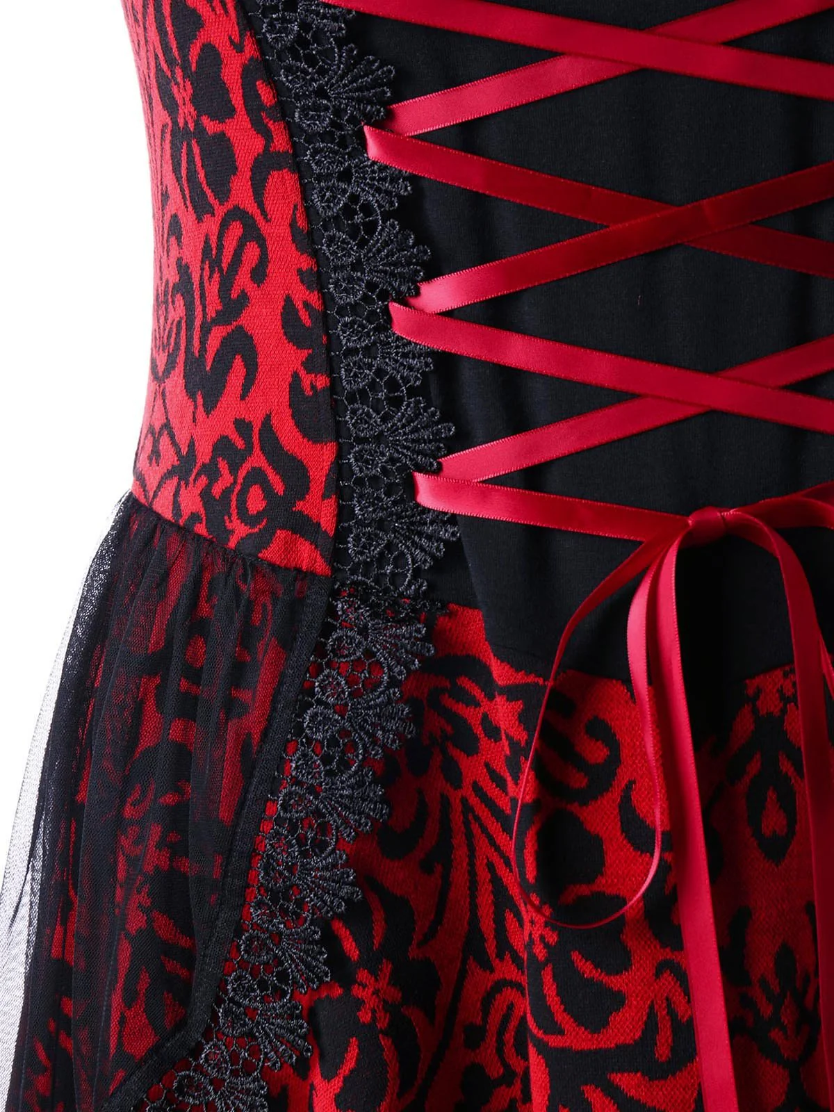 Robe Gothique Steampunk Déguisement Vampire Sorcière Dentelle - Image 4