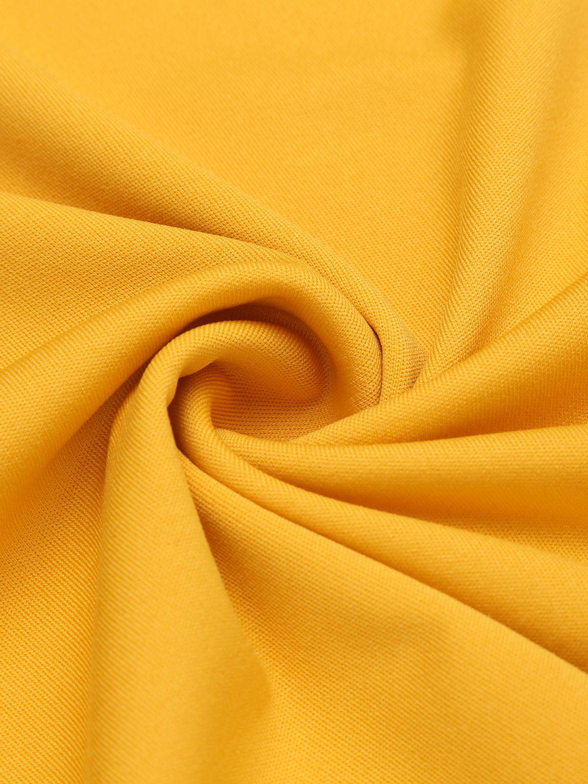 Robe Swing Vintage Année 50 Jaune Manches Longues Pin Up - Image 3
