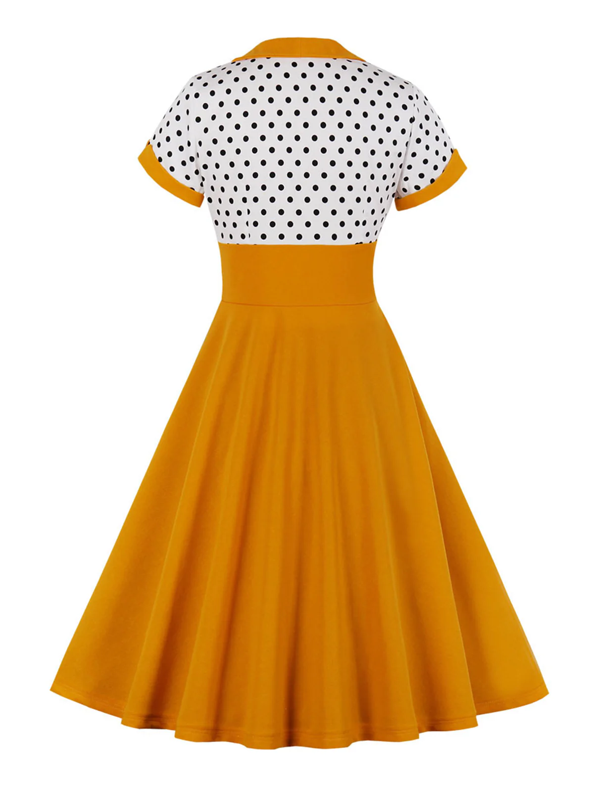 Robe Swing Vintage Année 50 à Pois Manches Courtes Pin Up - Image 4
