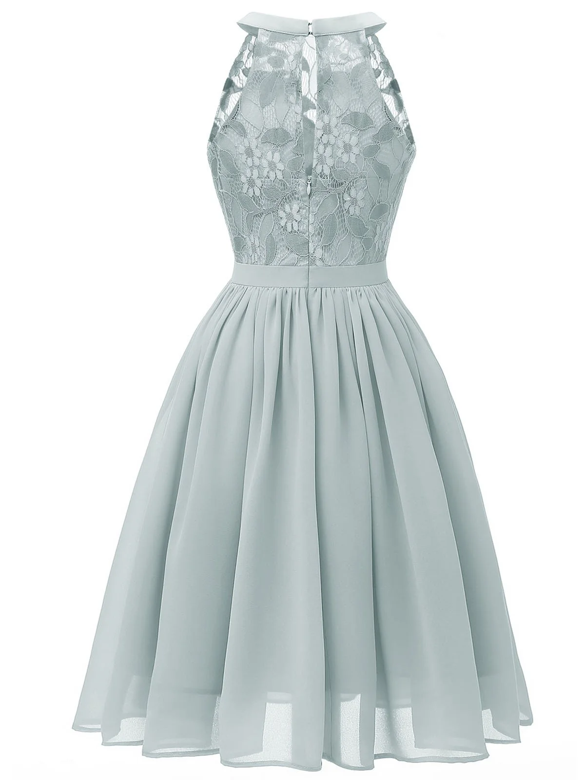 Robe Swing Sans Manches Vintage Année 50 en Dentelle à Fleurs Cocktail - Image 5
