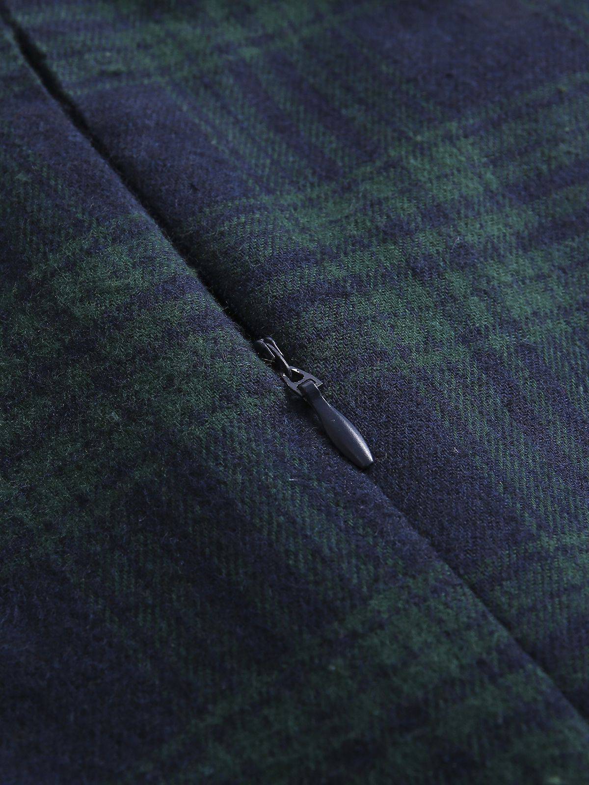 Robe Swing Verte Jaune Année 50 Boutonnée avec Ceinture - Image 8