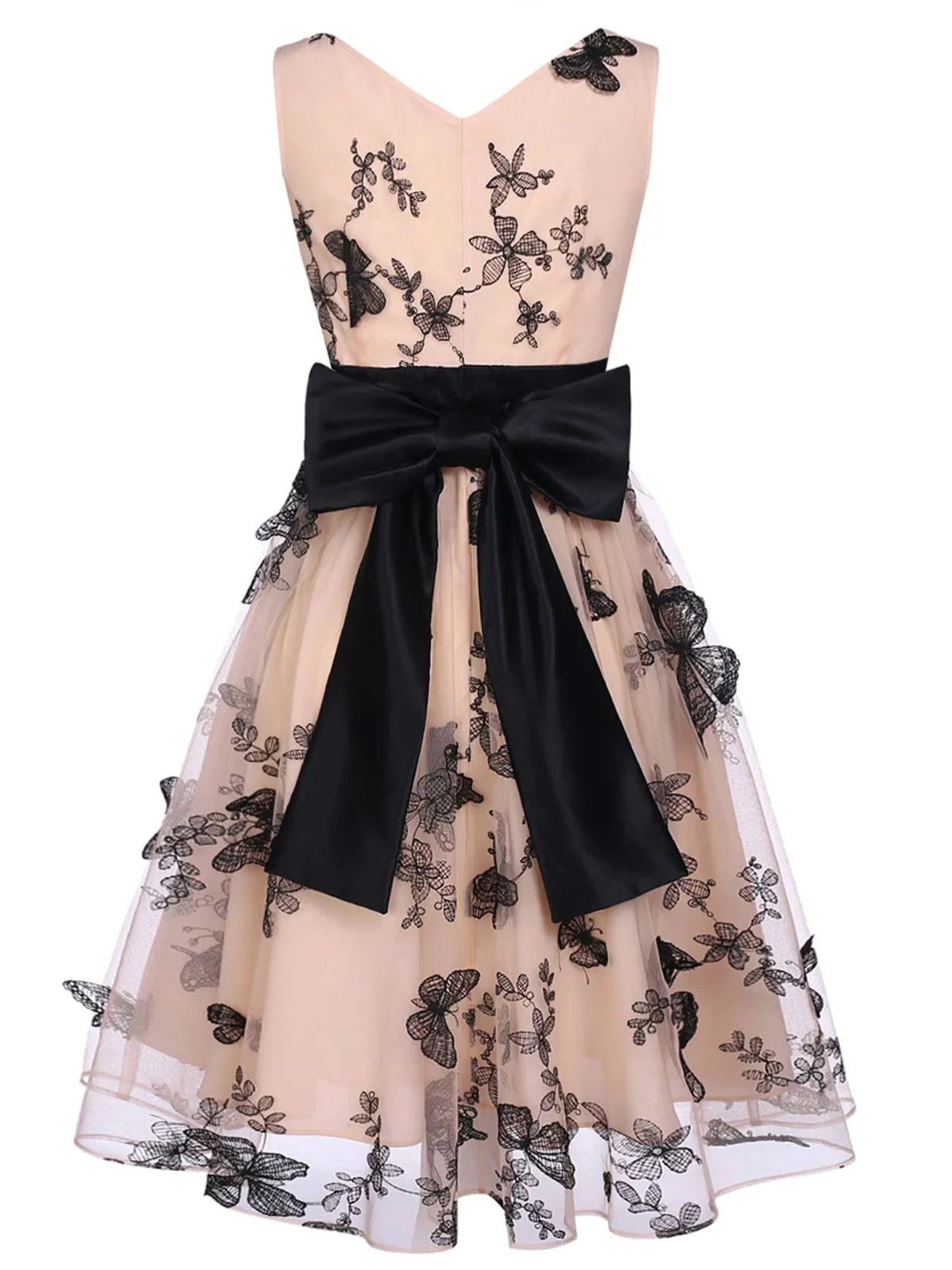 Robe Swing Vintage à Col V Année 50 avec Papillons Cocktail Pin Up - Image 4