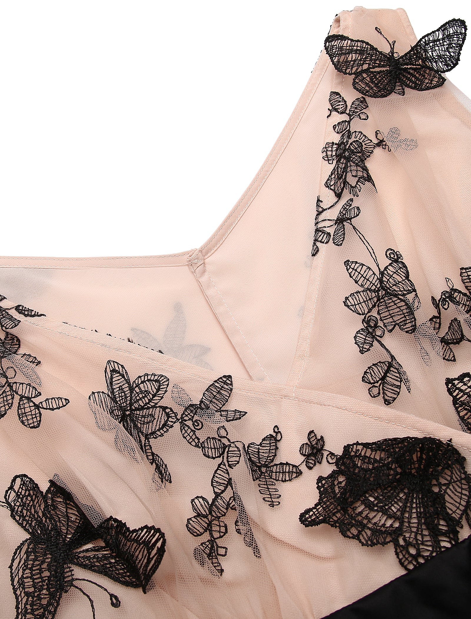 Robe Swing Vintage à Col V Année 50 avec Papillons Cocktail Pin Up - Image 6
