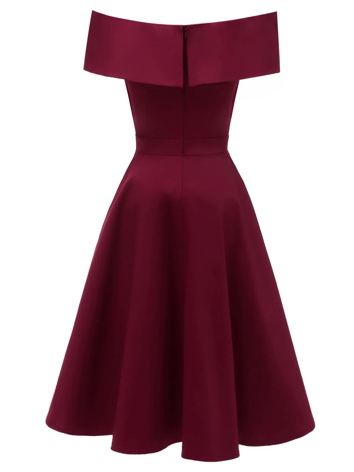 Robe Swing Vintage Année 50 Solide Epaule Nu Soirée Cocktail Nou - Image 6