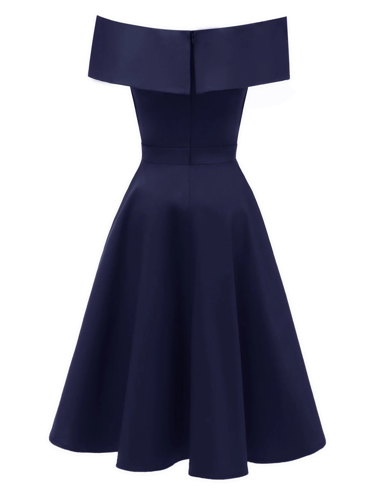 Robe Swing Vintage Année 50 Solide Epaule Nu Soirée Cocktail Nou - Image 7