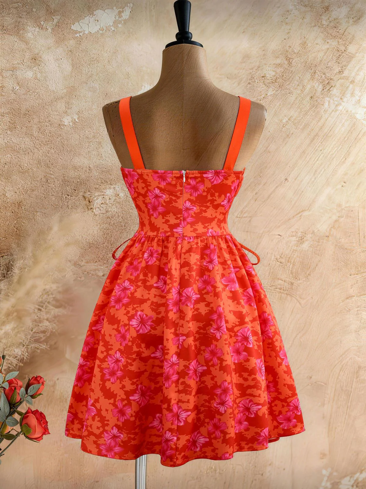 Robe Swing vintage dentelle florale lacets années 1950 - Image 13