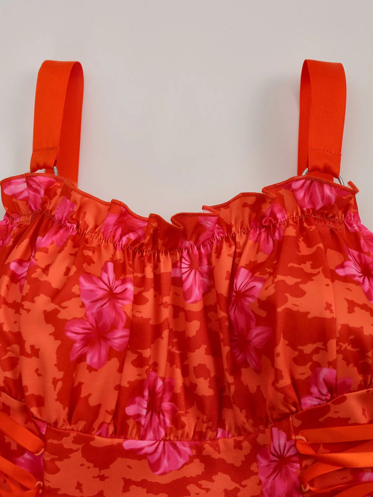 Robe Swing vintage dentelle florale lacets années 1950 - Image 15