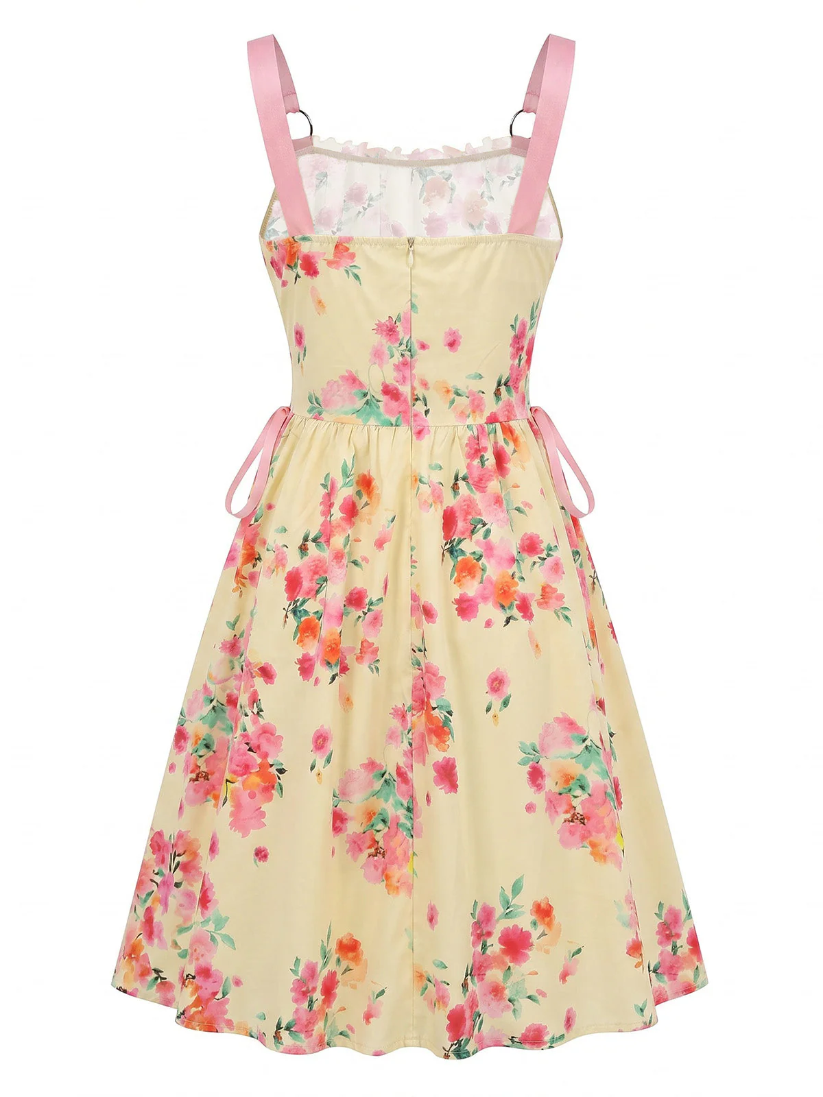 Robe Swing vintage dentelle florale lacets années 1950 - Image 3