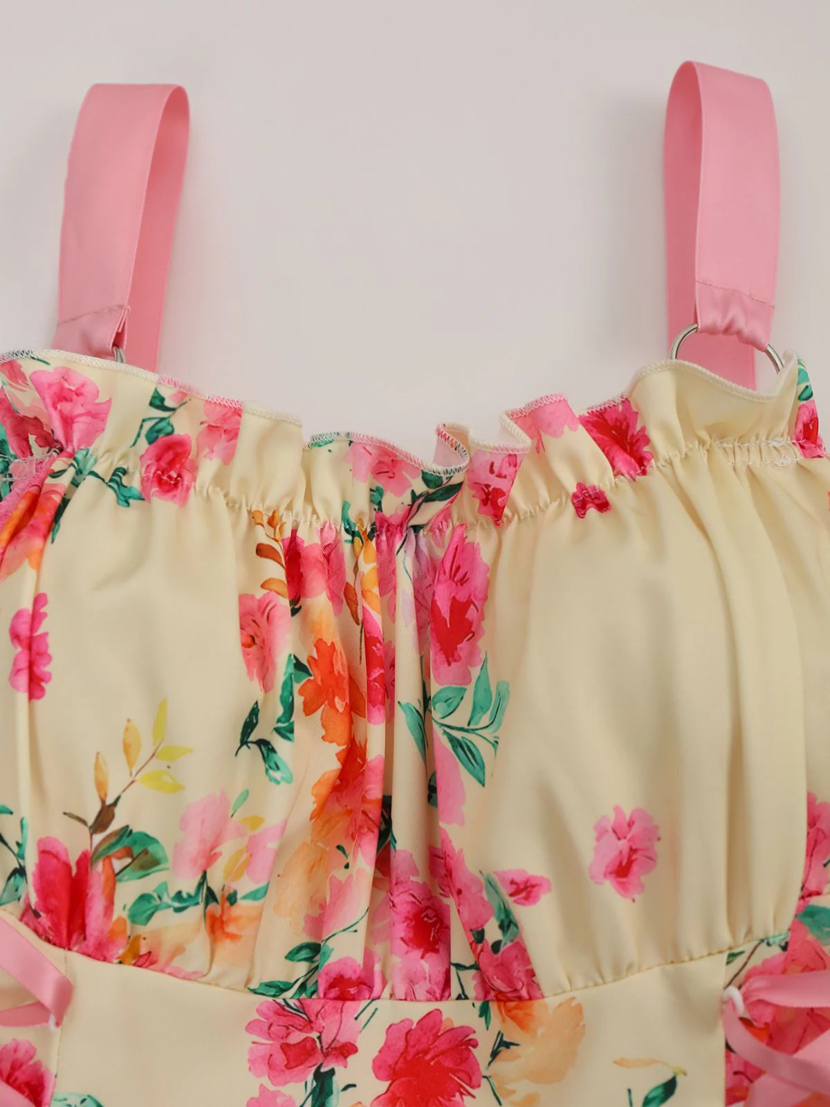 Robe Swing vintage dentelle florale lacets années 1950 - Image 7