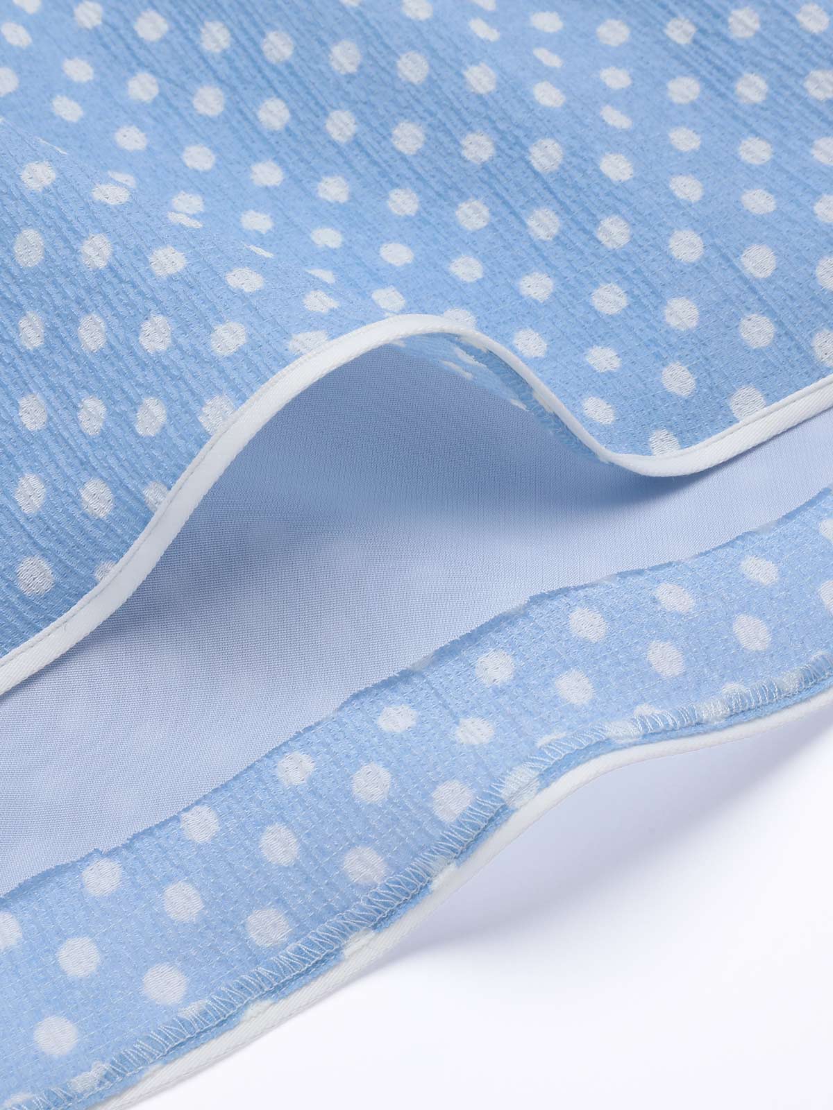 Robe Trapèze Bleu Ciel à Pois et Bretelles Années 1950 - Image 10