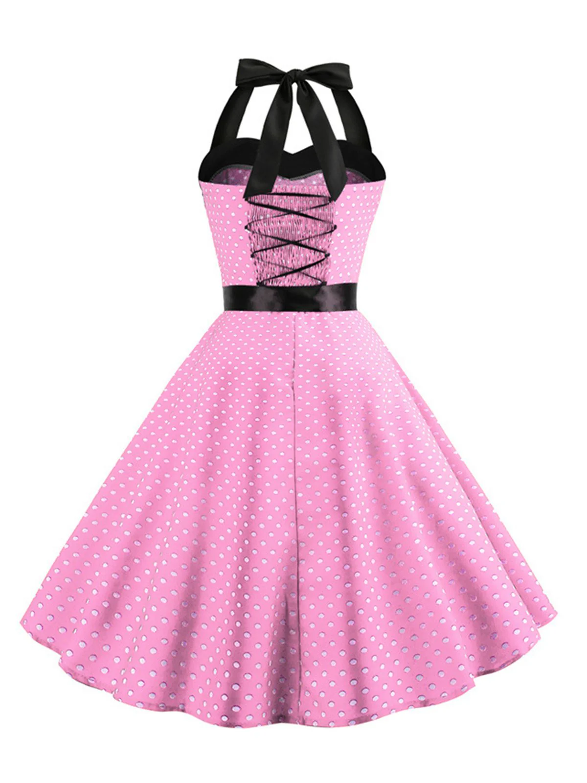 Robe Cocktail à Pois Bleue années 1950 - Image 16