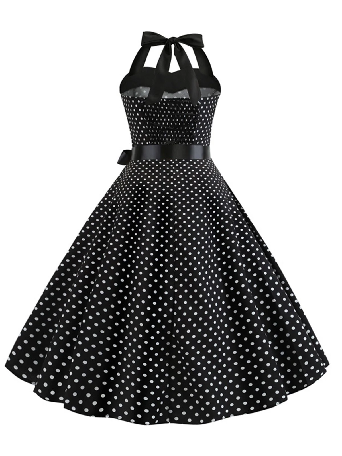 Robe Cocktail à Pois Bleue années 1950 - Image 19
