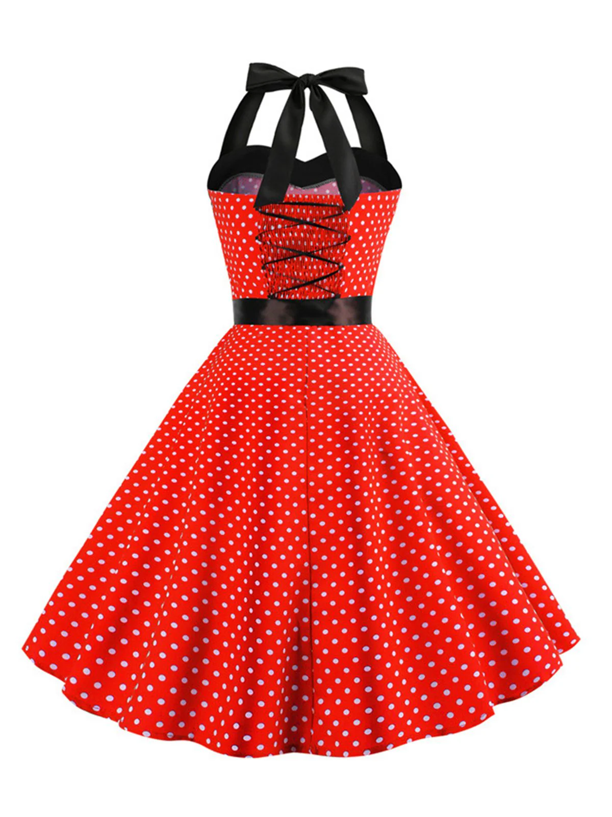 Robe Cocktail à Pois Bleue années 1950 - Image 6