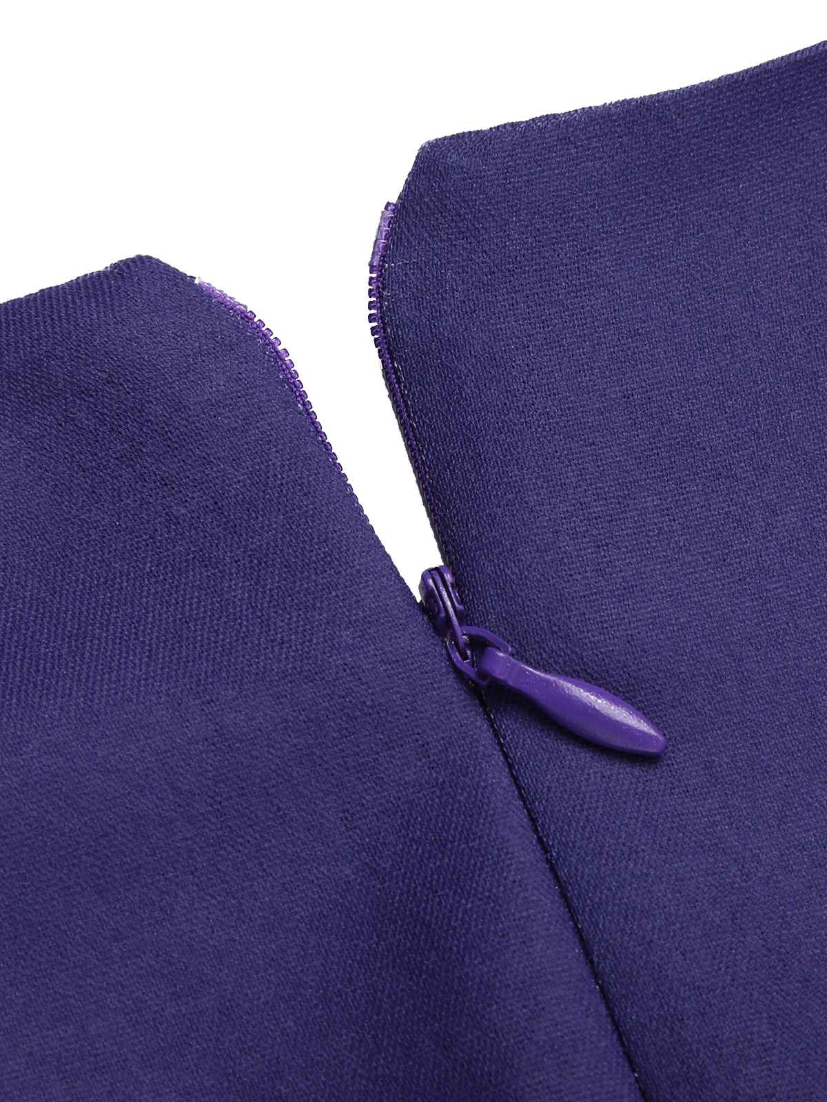 Robe trapèze à encolure en V violet foncé des années 1950 - Image 6