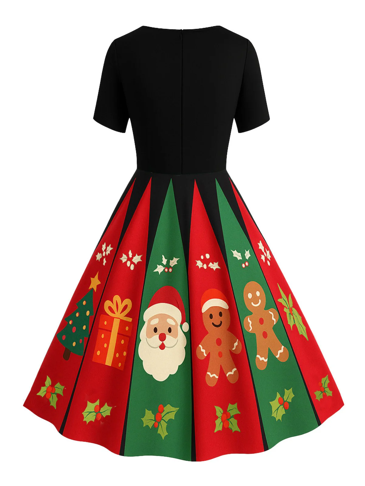 Robe trapèze noire à flocons de neige années 1950 - Image 3