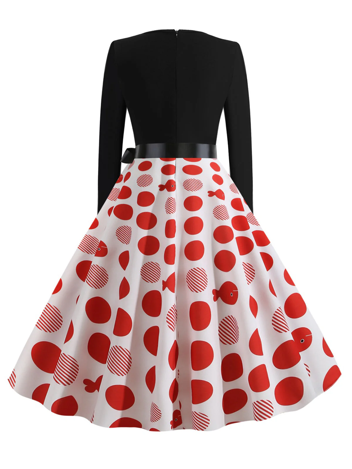 Robe trapèze à carreaux et nœud des années 1950 - Image 10