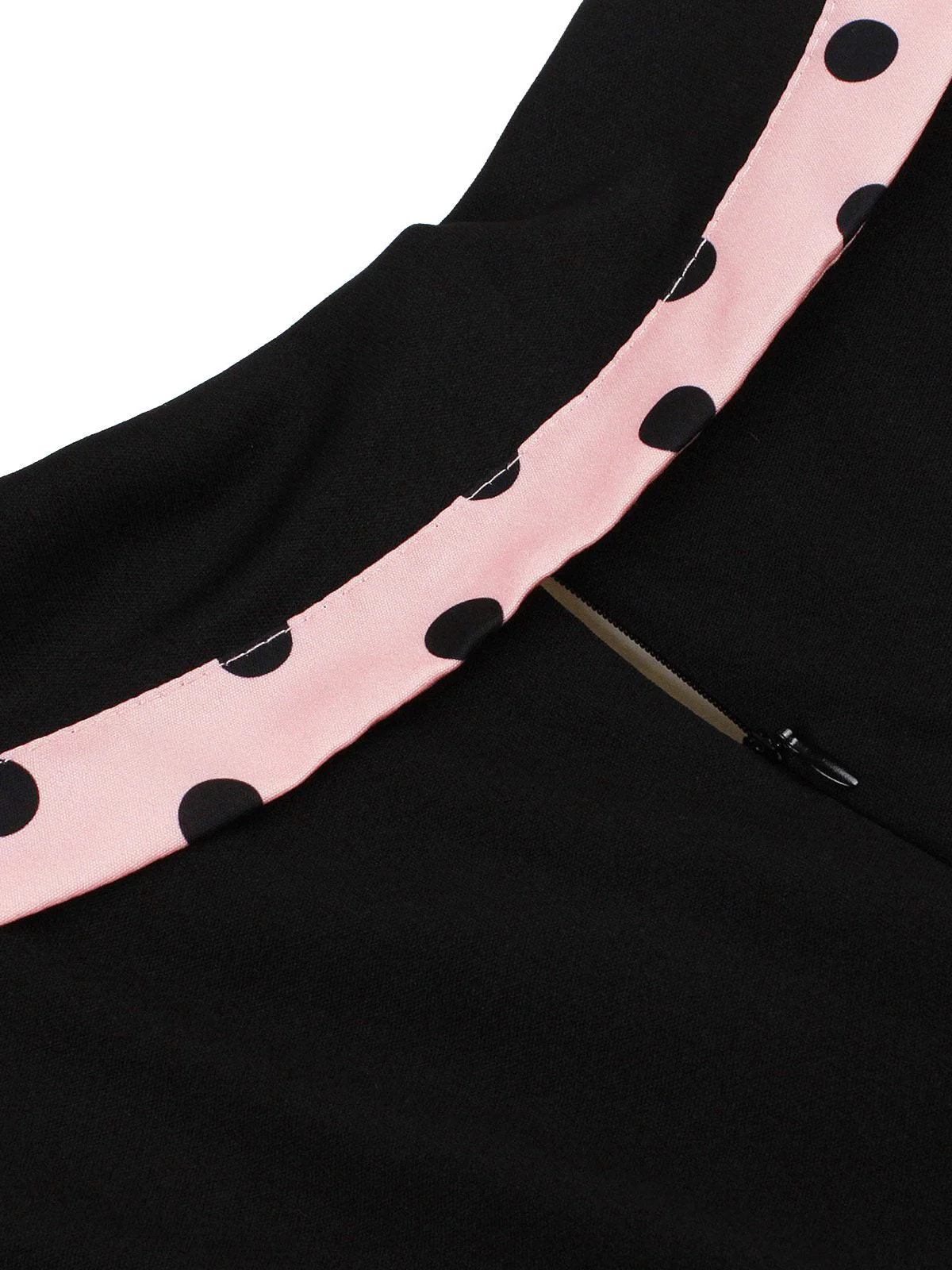 Robe trapèze à ceinture et revers à pois années 1950 - Image 3