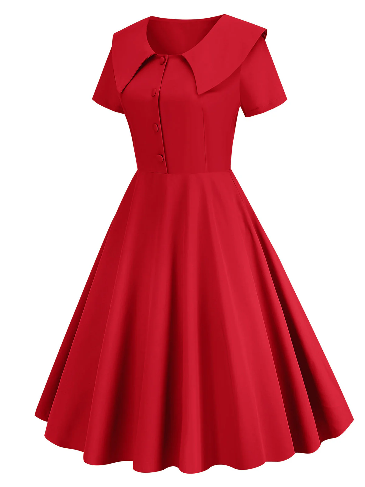 Robe trapèze à revers uni des années 1950 - Image 11
