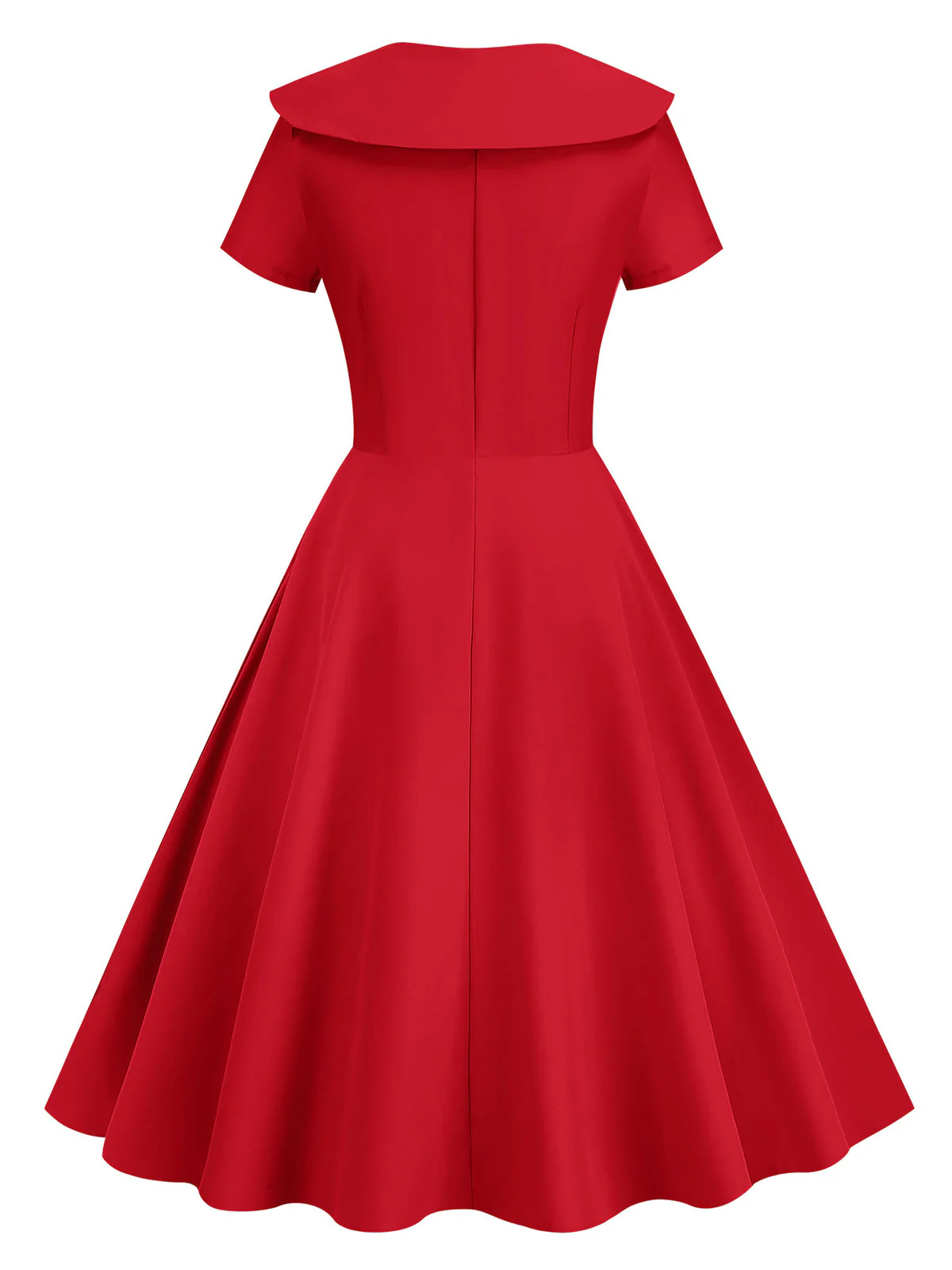 Robe trapèze à revers uni des années 1950 - Image 12