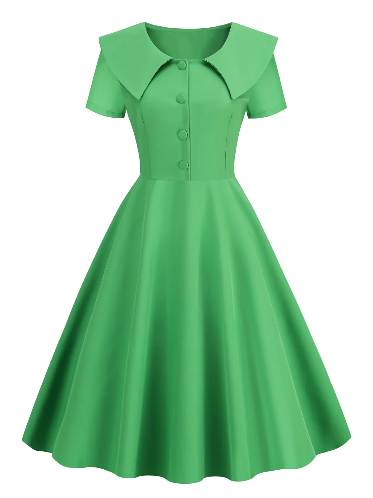 Robe trapèze à revers uni des années 1950 - Image 13