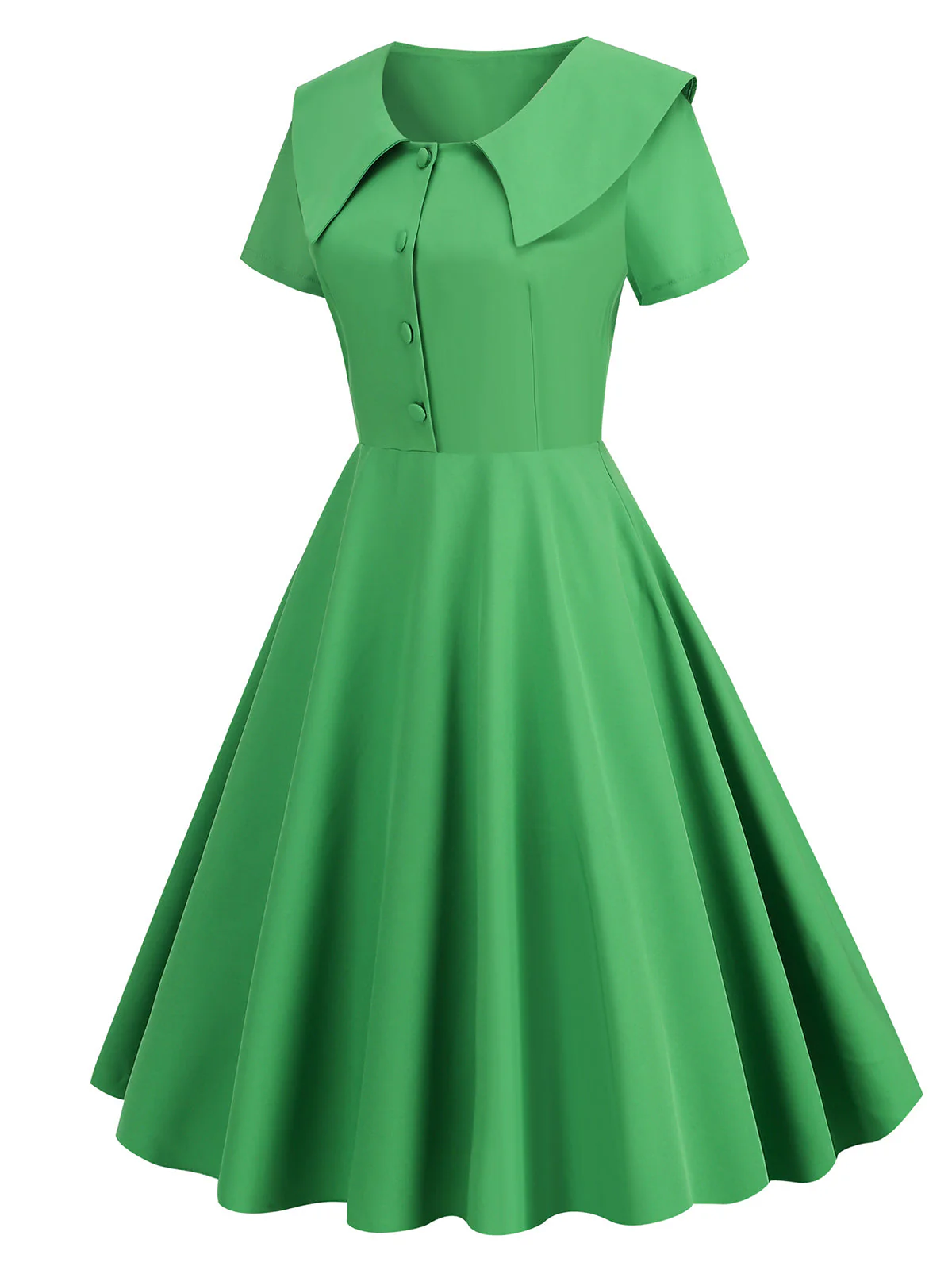 Robe trapèze à revers uni des années 1950 - Image 14