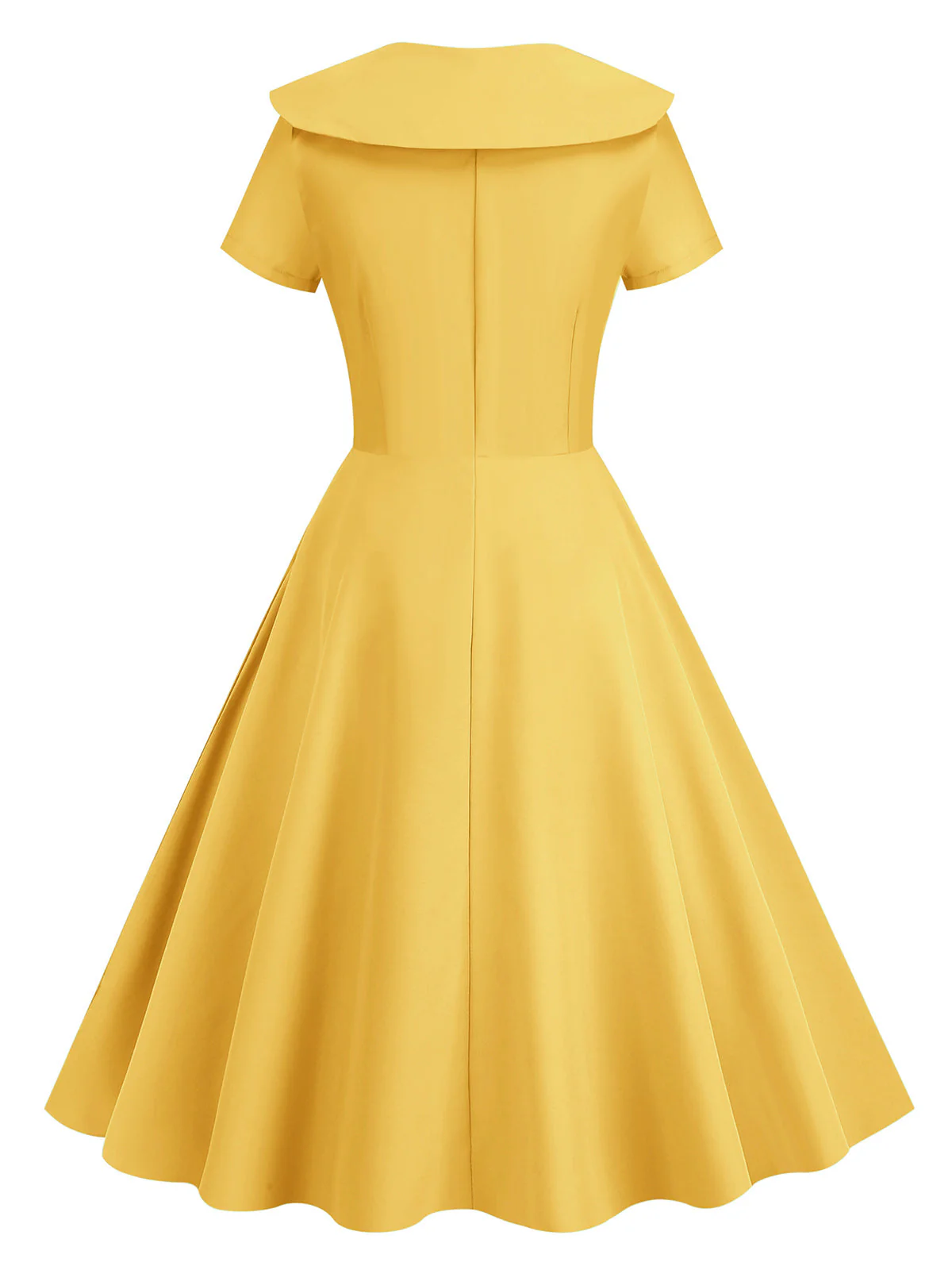 Robe trapèze à revers uni des années 1950 - Image 6