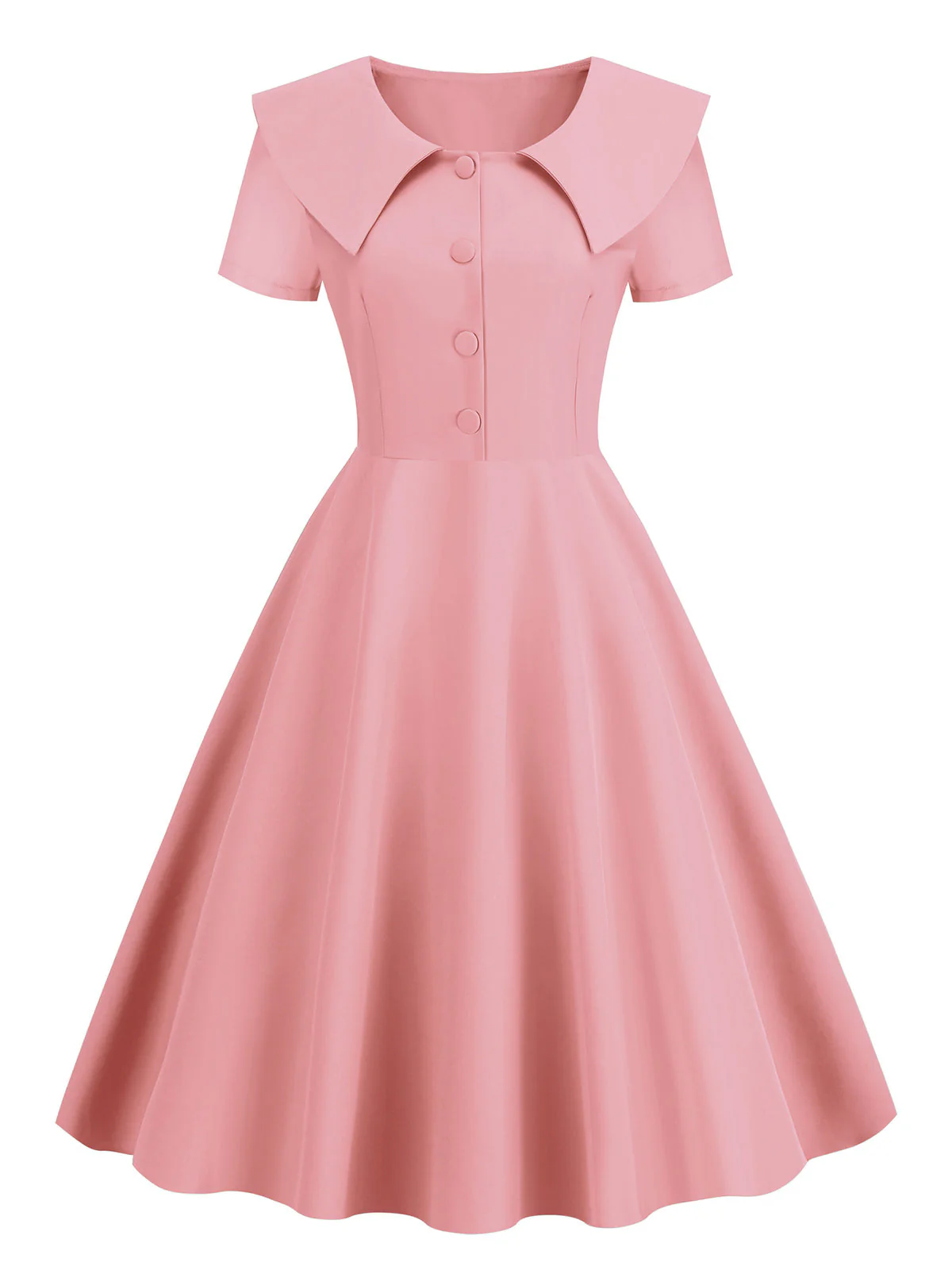 Robe trapèze à revers uni des années 1950 - Image 7
