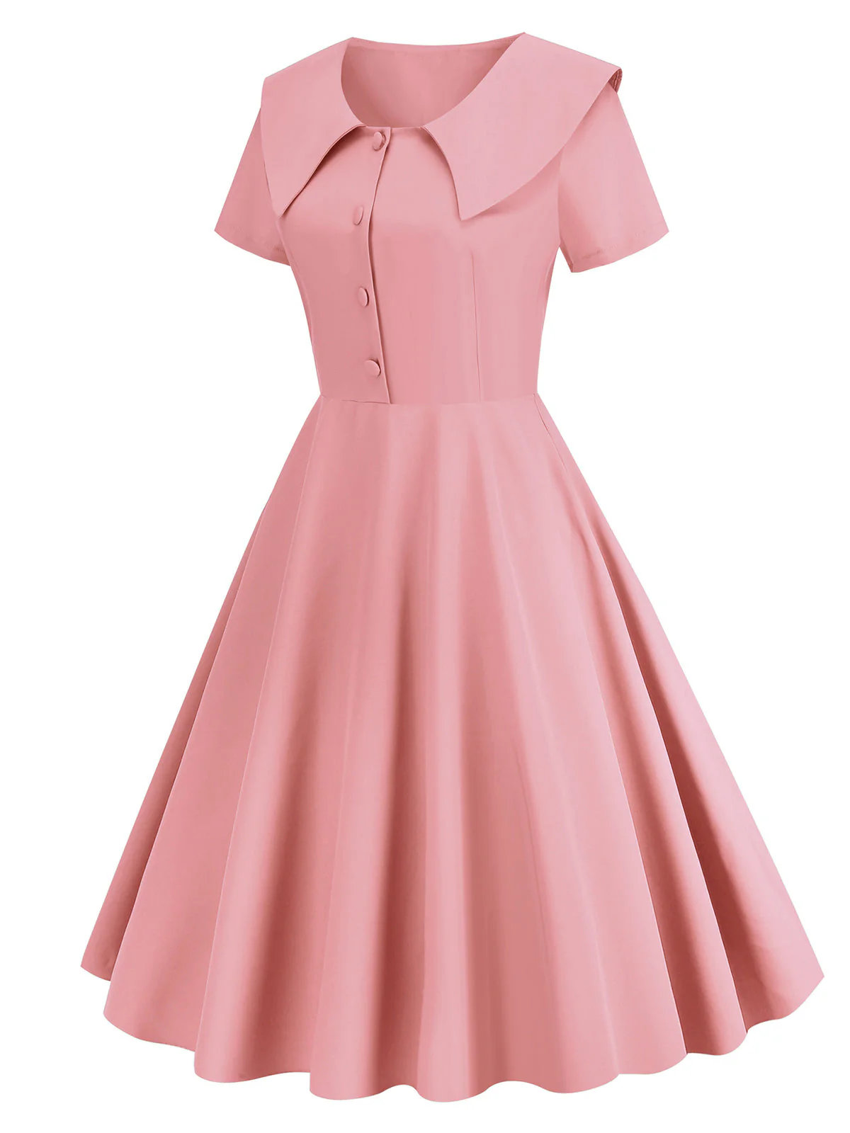 Robe trapèze à revers uni des années 1950 - Image 8
