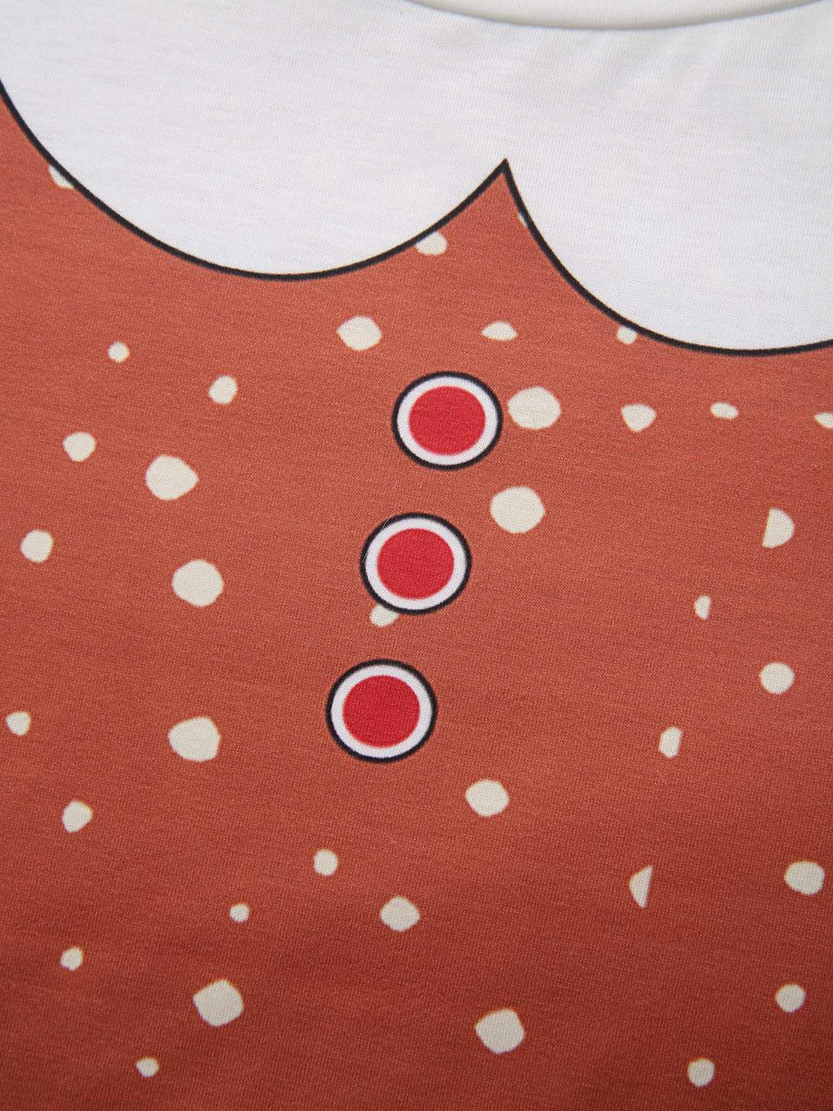 Robe trapèze de Noël motif bonhomme en pain d'épice années 1960 - Image 6