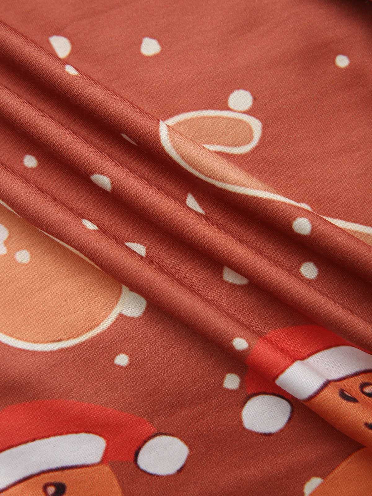 Robe trapèze de Noël motif bonhomme en pain d'épice années 1960 - Image 8