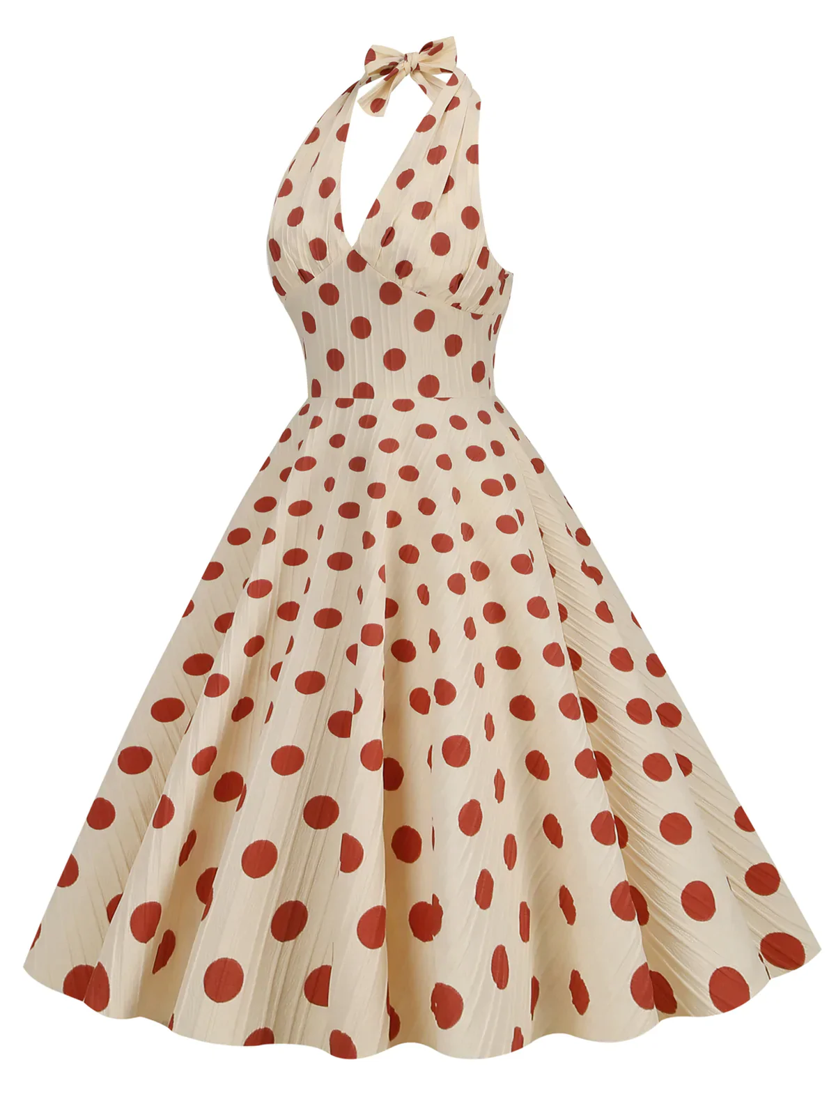 Robe trapèze dos nu à pois des années 1950 - Image 2
