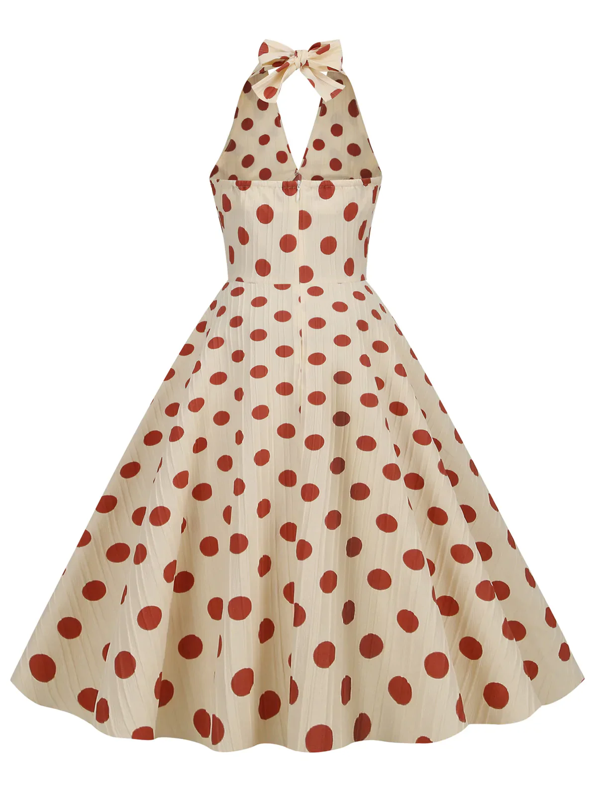 Robe trapèze dos nu à pois des années 1950 - Image 3